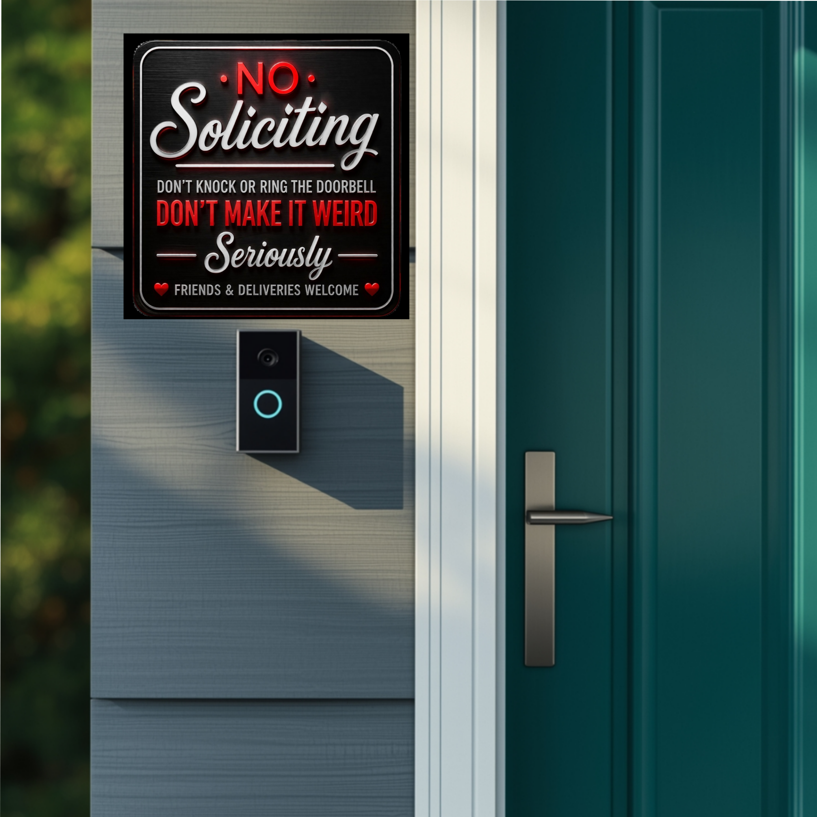 No Soliciting Don’t Make It Weird Funny Door Sign Modern Home Decor Statement Piece, 6x9in