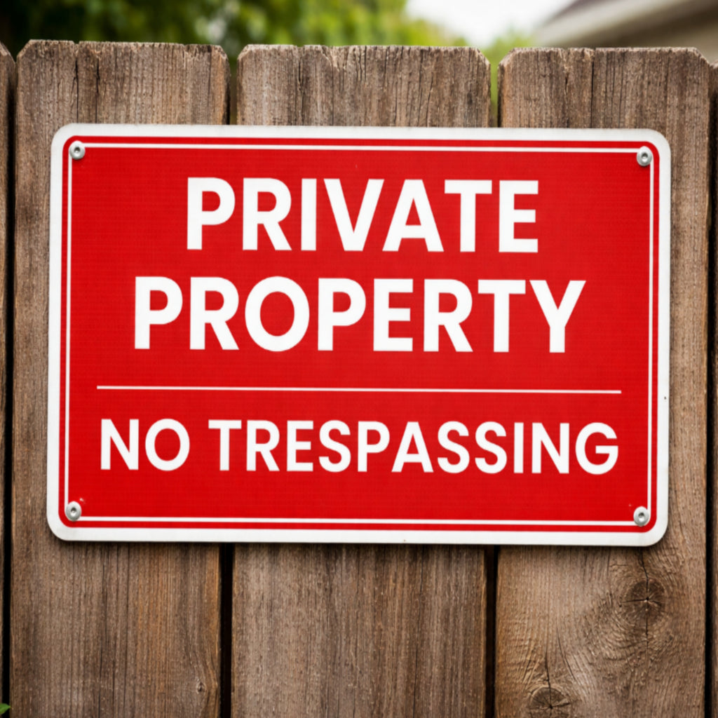 Private Property No Trespassing Signs – Multi-Color Set | Durable Outdoor Warning Signs (6x9