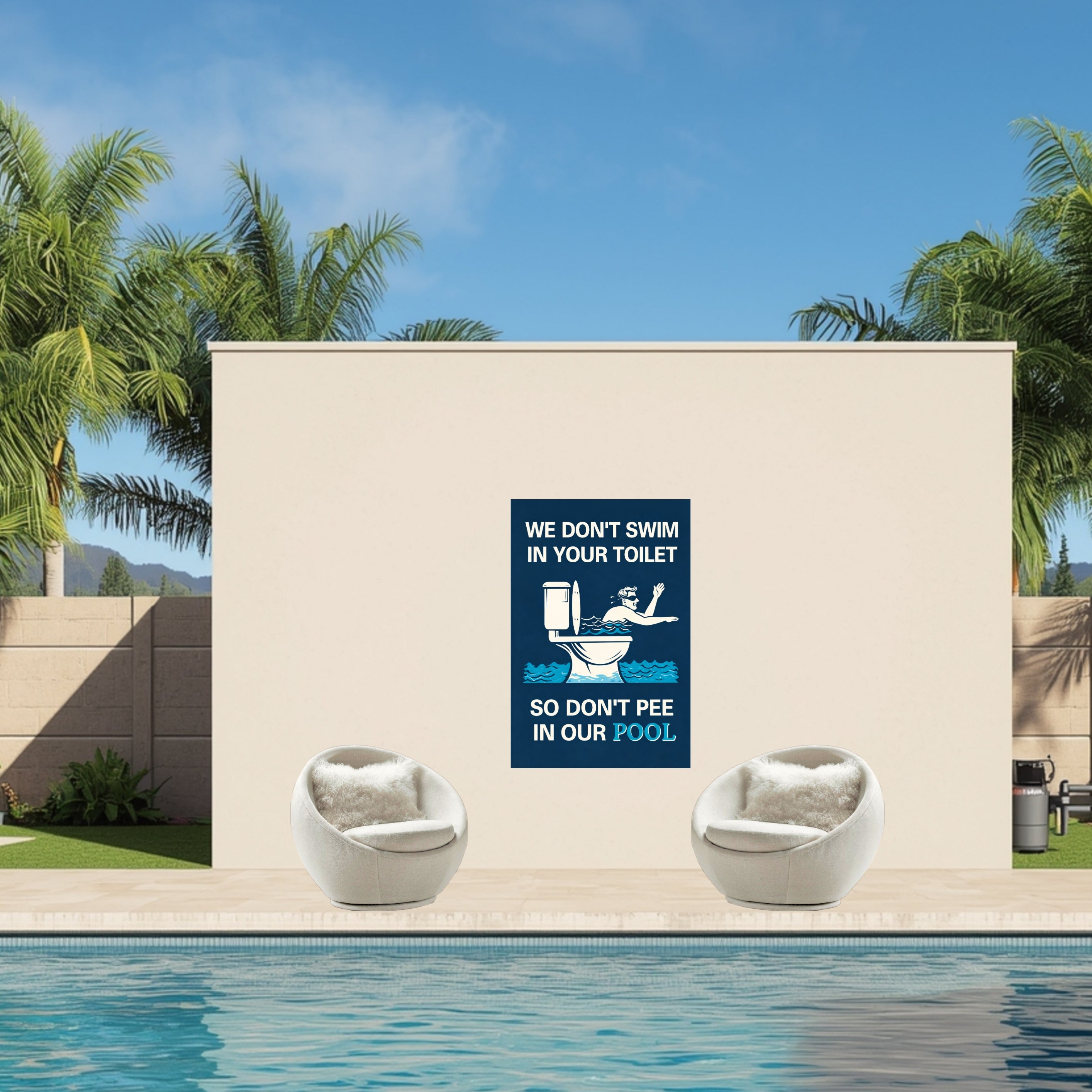Funny Pool Sign Don’t Pee In Pool Humor Pool Decor 13x19 Laminated Pool Rules Sign Backyard Pool Humor Sign