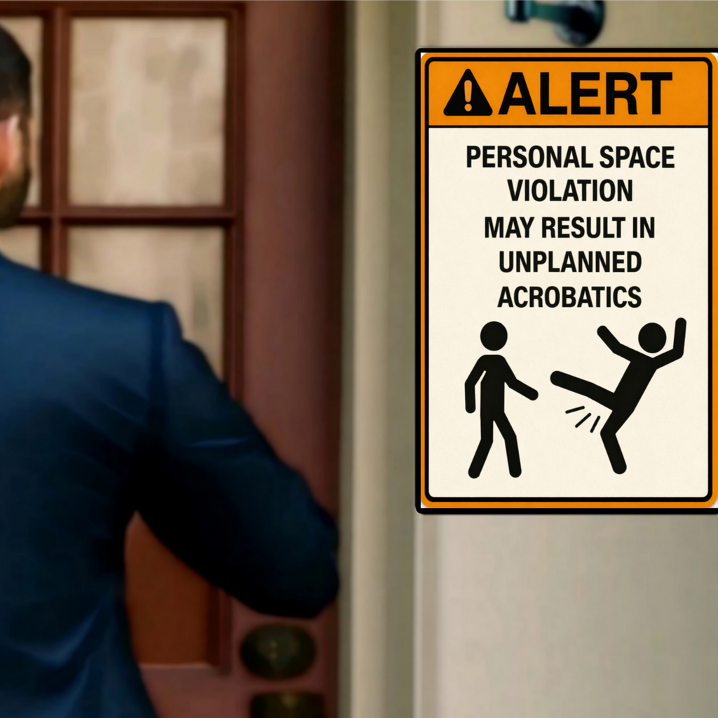 Personal Space Violation Funny Alert Sign 13x19 Laminated Print Humor Wall Art Funny Warning Sign Office Decor Gift Idea