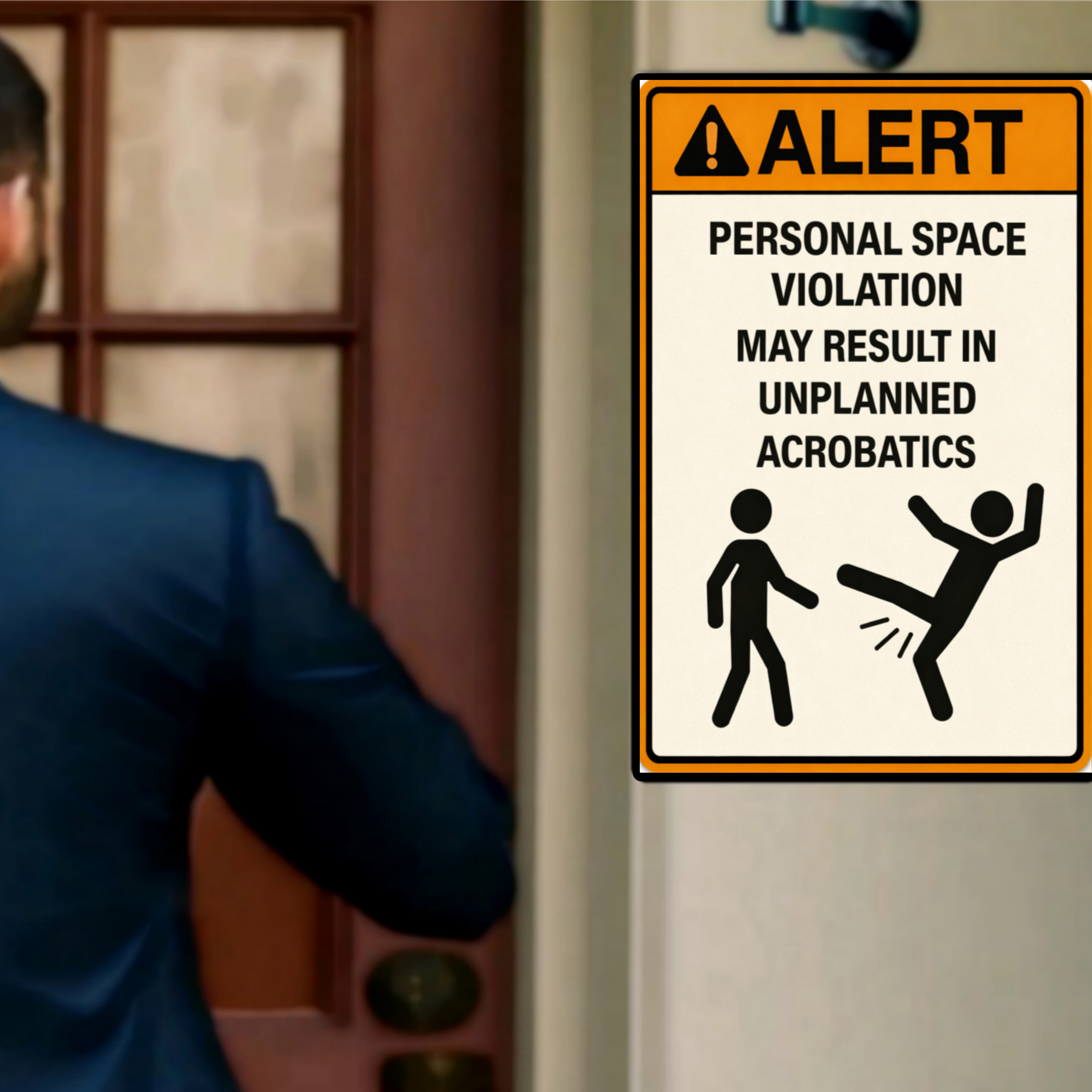 Personal Space Violation Funny Alert Sign 13x19 Laminated Print Humor Wall Art Funny Warning Sign Office Decor Gift Idea