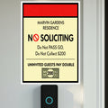 Marvin Gardens No Soliciting Sign – Monopoly Style Door Sign | “Do Not Pass Go, Do Not Collect $200” | Funny Entry Sign