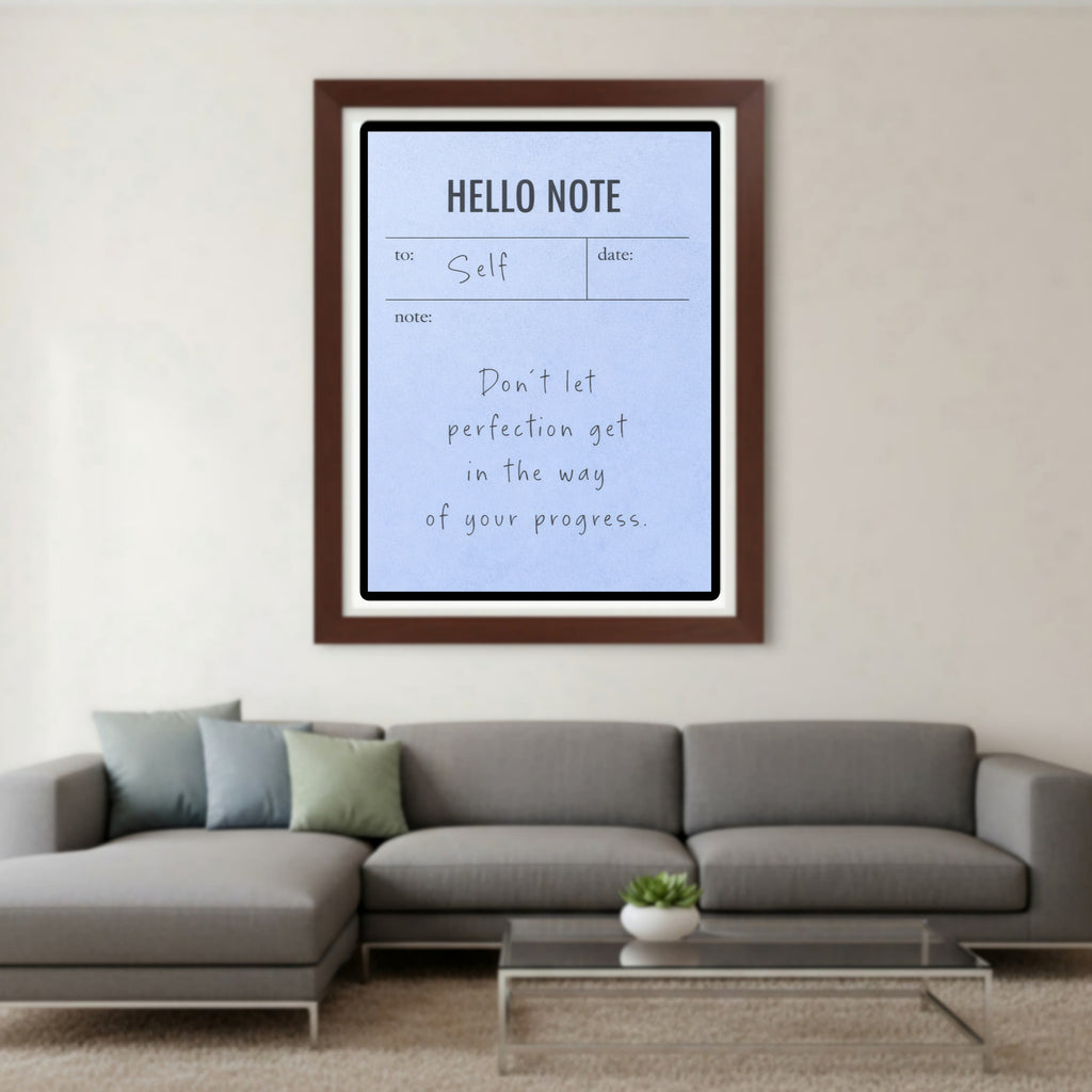 Don’t Let Perfection Stop Progress Wall Art – Motivational Quote Laminated Print| Productivity Office Decor