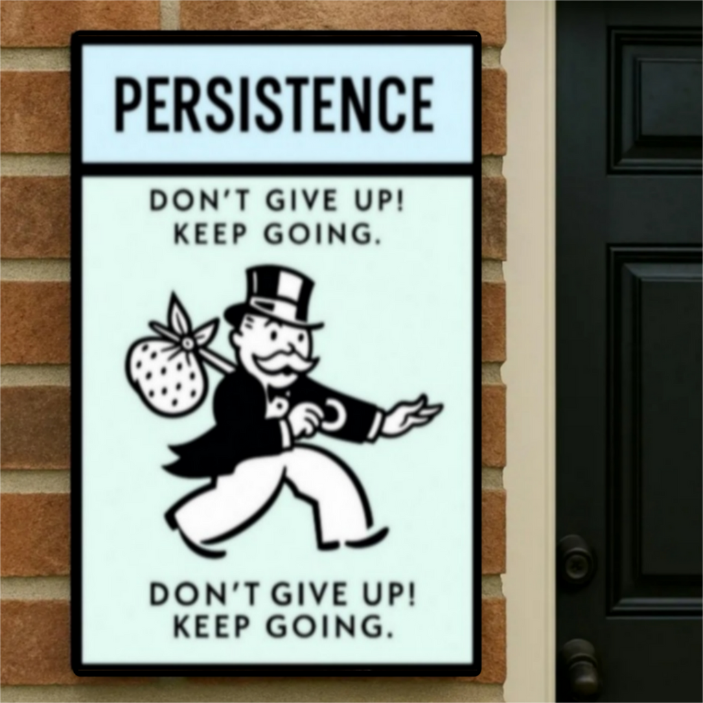 Persistence Motivational Poster – Don’t Give Up Keep Going | Success Mindset Wall Art 13x19in