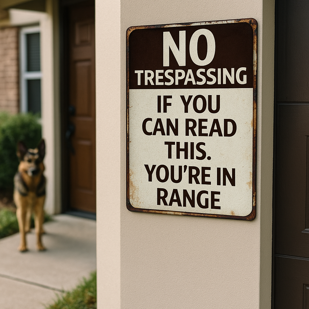 No Trespassing Sign – If You Can Read This You’re in Range | Funny Property Warning Sign 13x19in