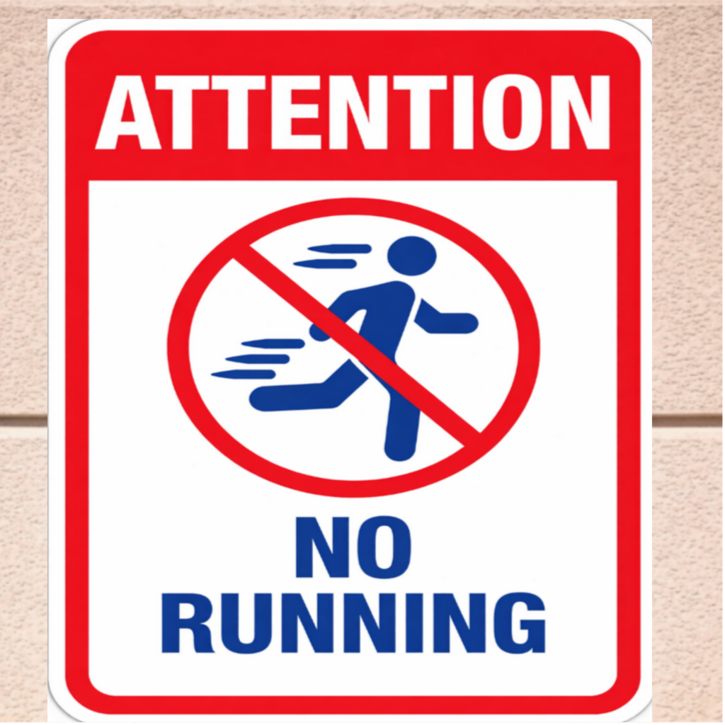 No Running Pool Sign Safety Warning Sign 13x19 Laminated Pool Area Sign Outdoor Pool Safety Decor