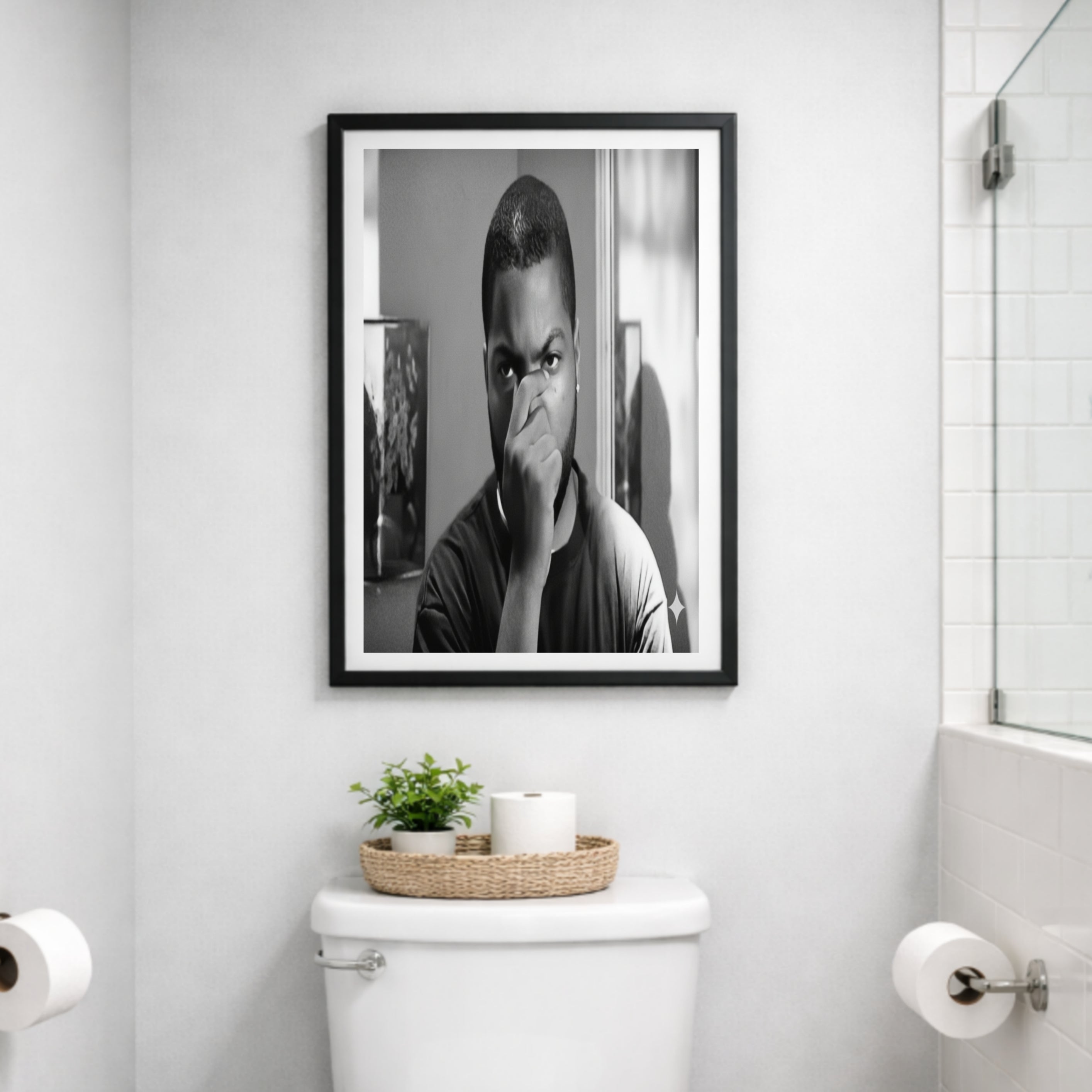 Friday Movie Inspired Wall Art – Pops & Craig Classic Scene Print | Funny Urban Nostalgia Decor | Black & White Framed Poster