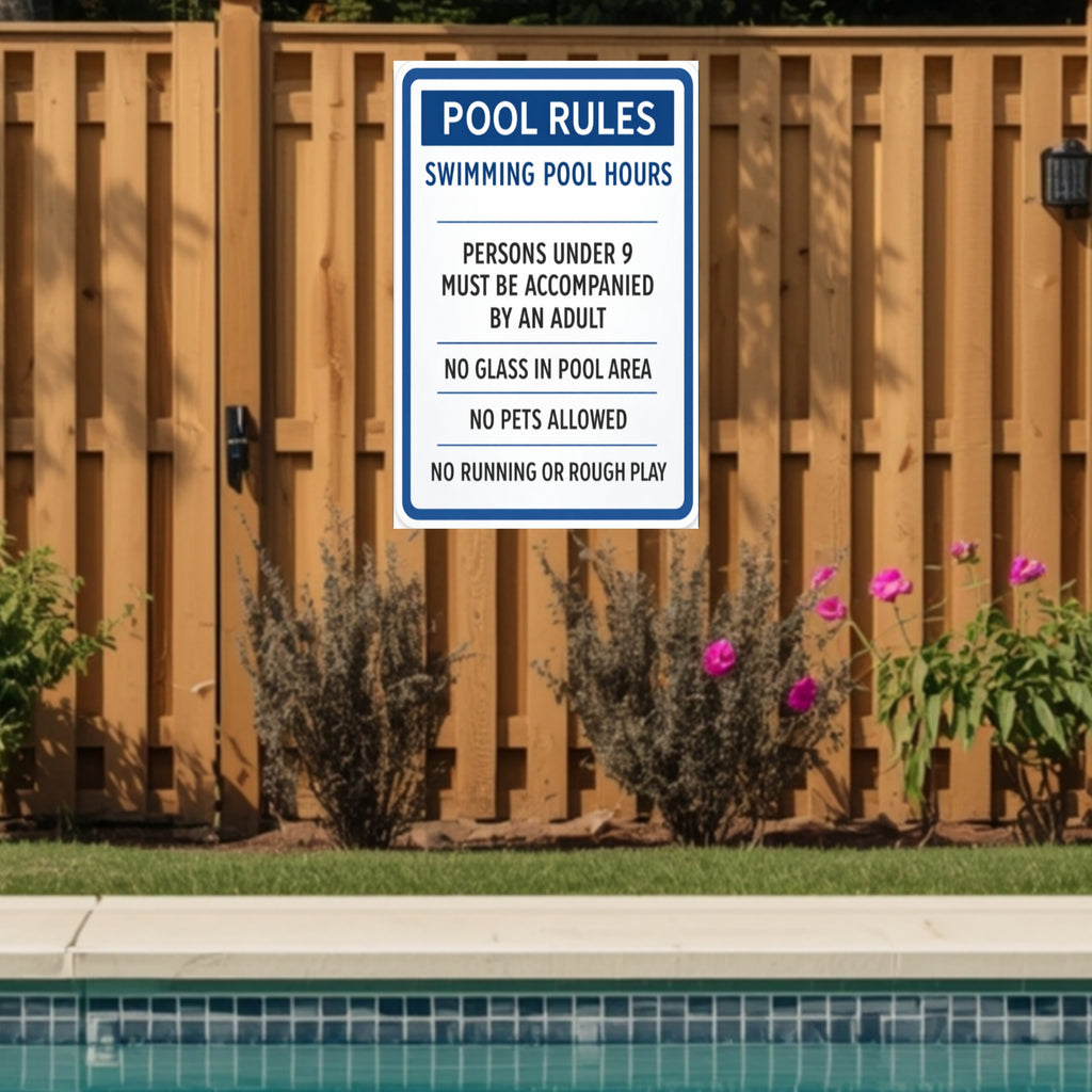 Pool Rules Sign Swimming Pool Safety Poster 13x19 Laminated Pool Area Rules Sign Outdoor Backyard Pool Decor