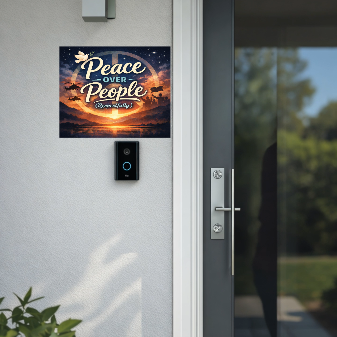 Peace Over People Wall Art (Respectfully) – Motivational Statement Decor | Aluminum Backing Sign