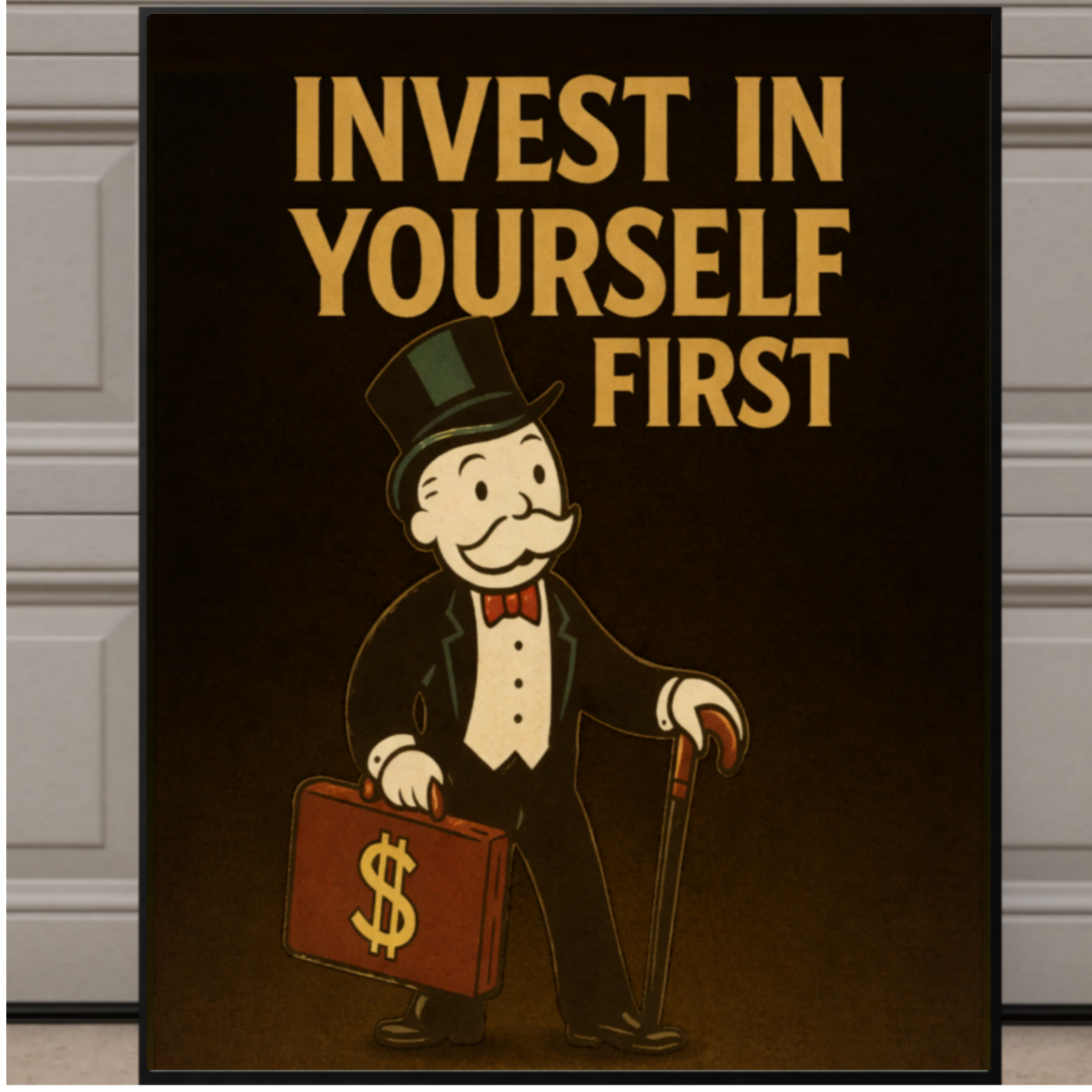 Invest In Yourself First Wall Sign – Entrepreneur Motivation Decor | Money Mindset Office Wall Art 13x19in