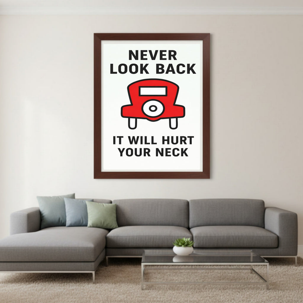 Never Look Back Motivational Monopoly Print – Success Mindset Wall Art 13x19in Laminated or Framed