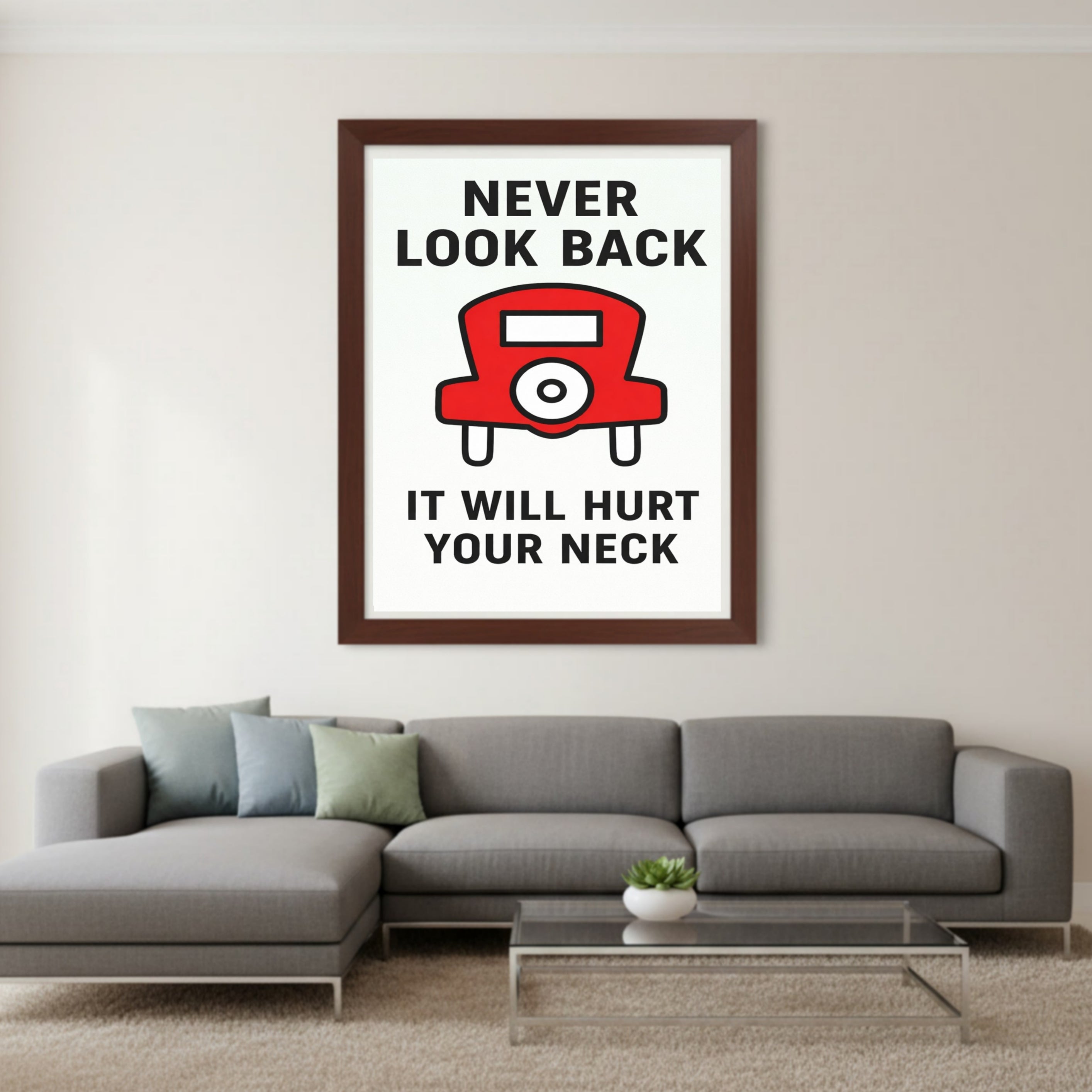 Never Look Back Motivational Monopoly Print – Success Mindset Wall Art 13x19in Laminated or Framed