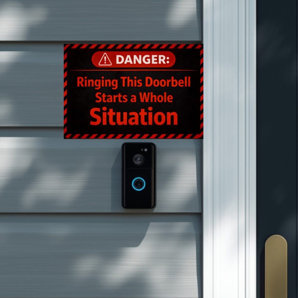 Danger Ringing This Doorbell Starts A Whole Situation Funny Warning Door Sign Bold Home Decor 5x9in