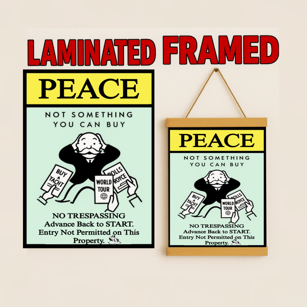 Peace Not Something You Can Buy Sign – Laminated No Trespassing Sign | Wealth Humor Property Sign | Front Door Warning Decor 13x