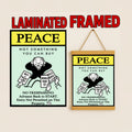 Peace Not Something You Can Buy Sign – Laminated No Trespassing Sign | Wealth Humor Property Sign | Front Door Warning Decor 13x