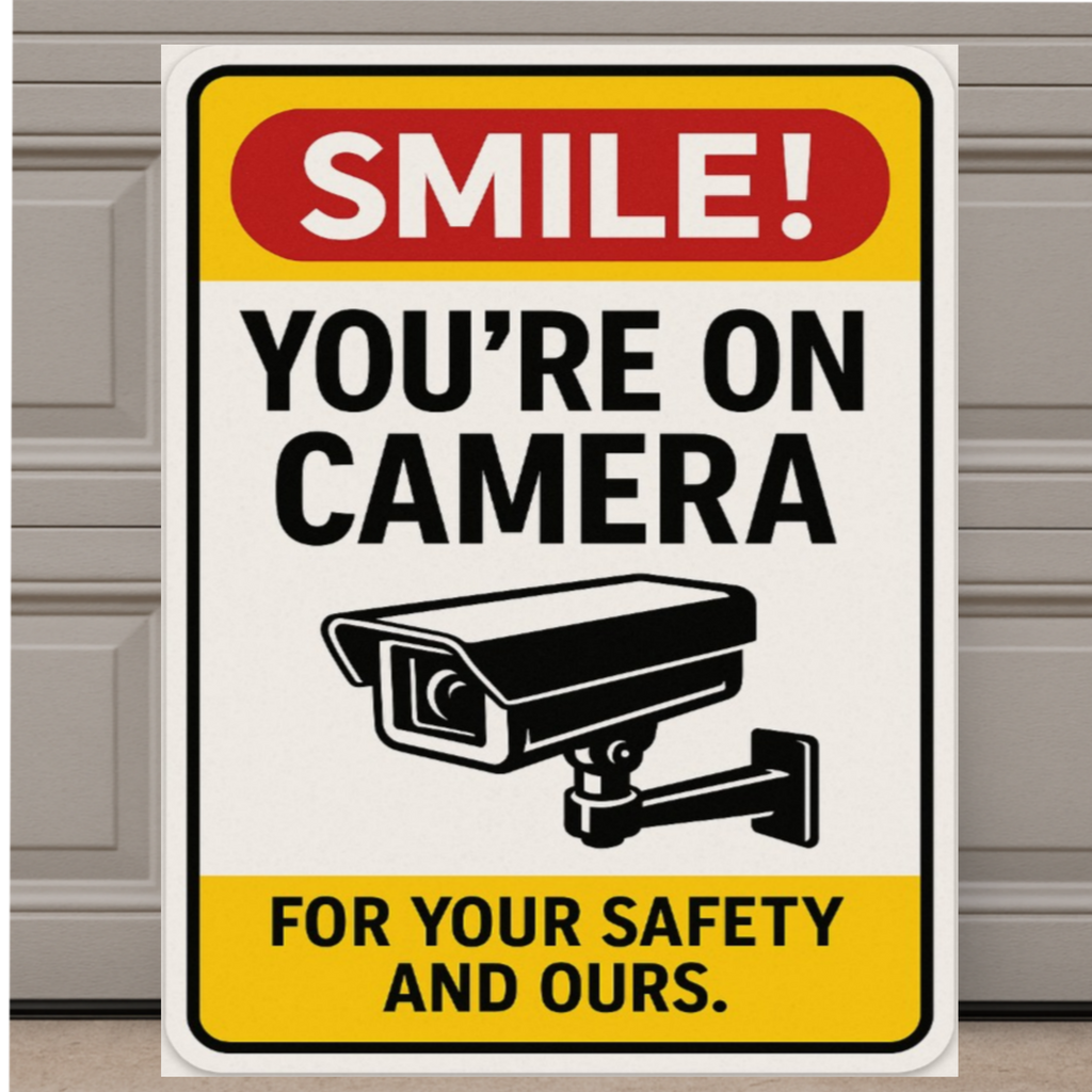 Smile You’re On Camera Security Sign – Home Surveillance Warning Sign | Security Camera Notice