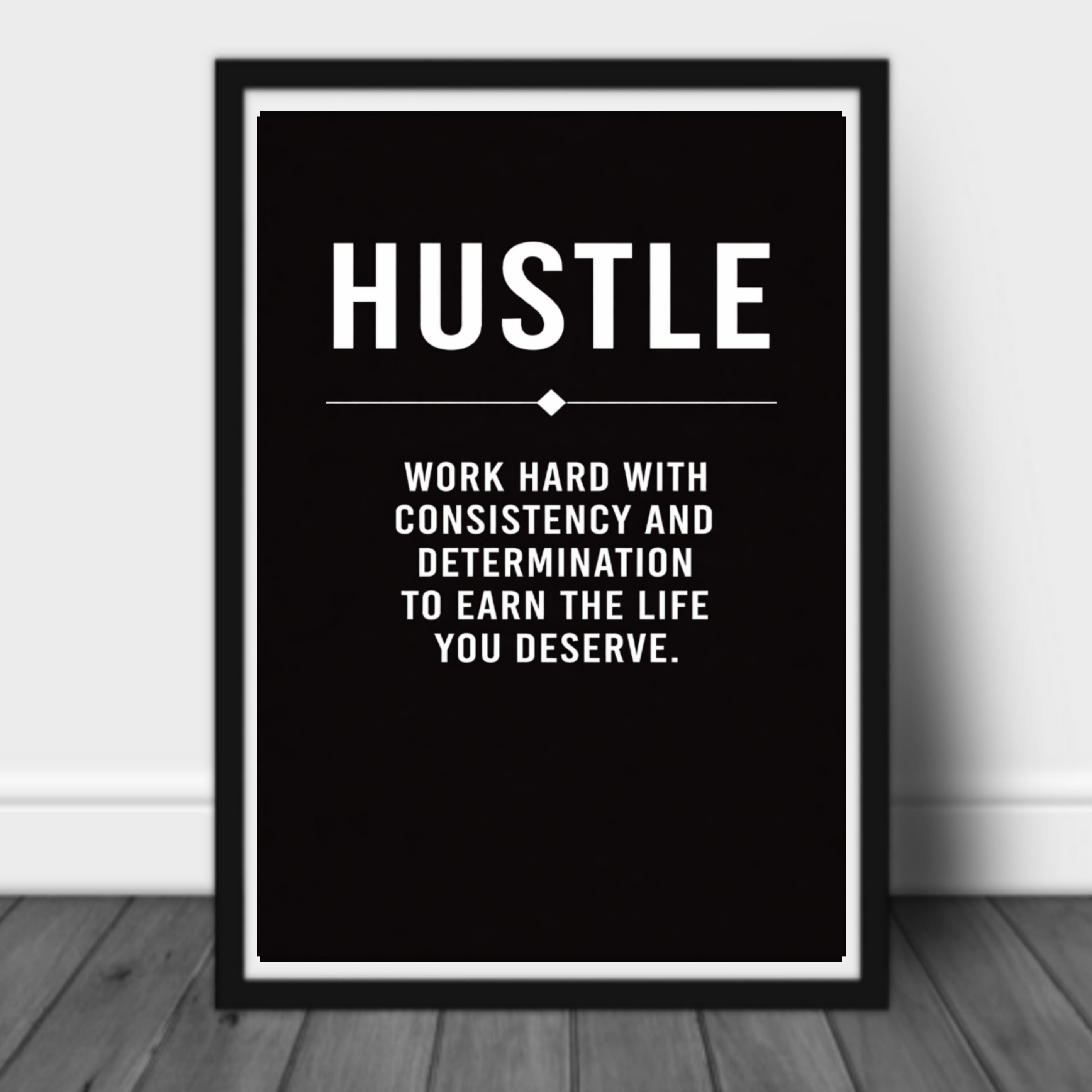 Hustle Success Grind Wall Art Set Motivational Posters Black Office Decor Entrepreneur Mindset Prints 13x19  Laminated