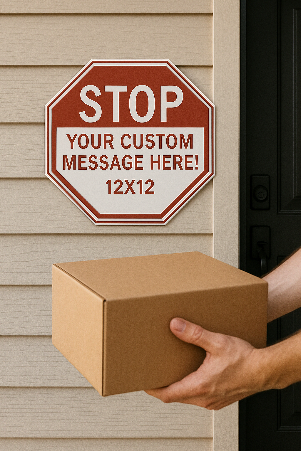 Custom Stop Sign – Personalized Warning Sign | Add Your Own Message | 12x12 Custom Property Sign