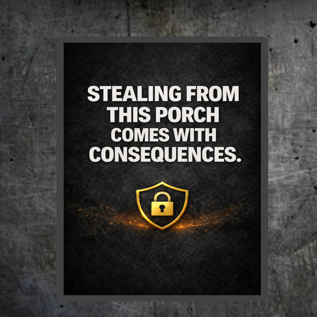 Porch Pirate Warning Sign 13x19 Laminated Outdoor Sign Stealing From This Porch Comes With Consequences Security Sign