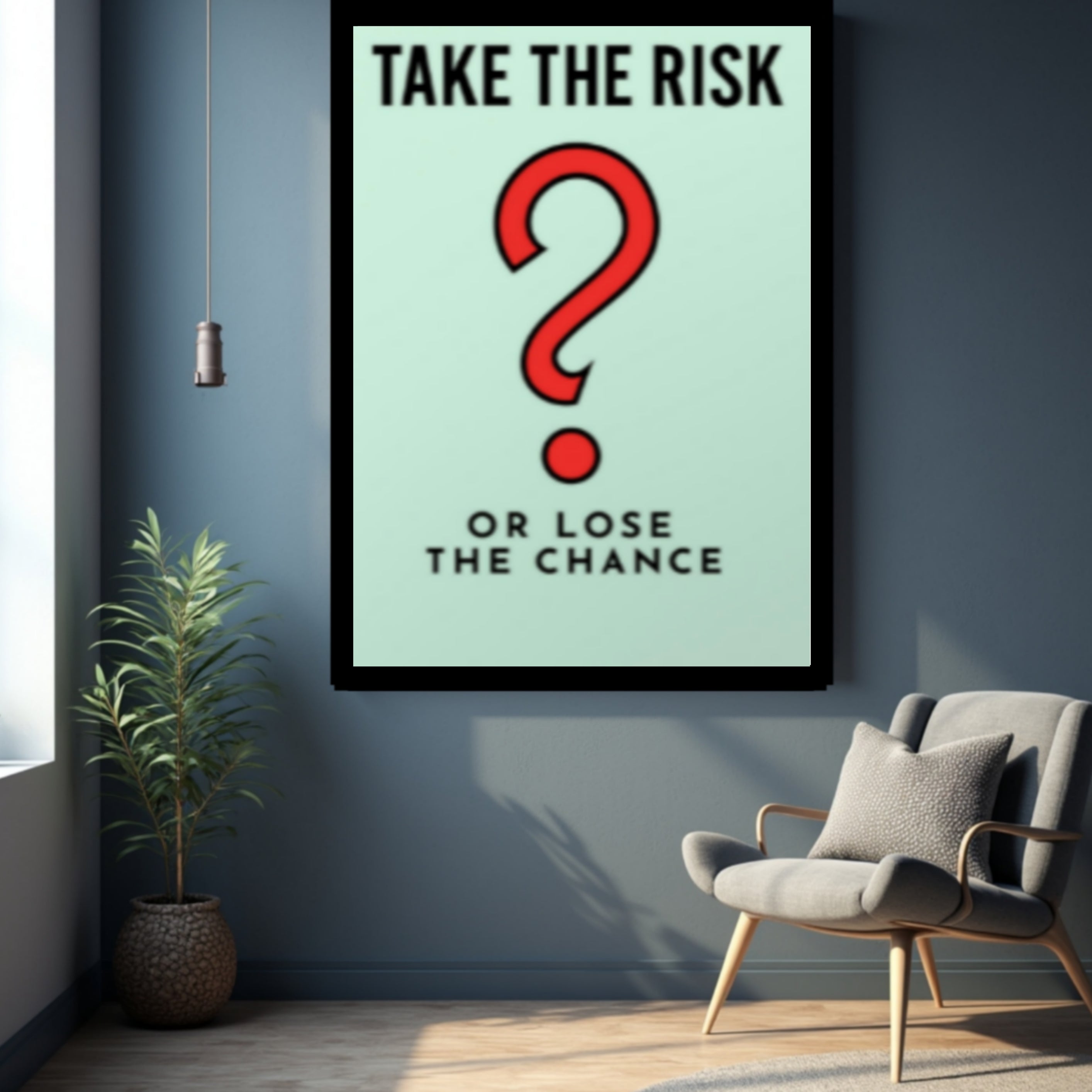 Take the Risk or Lose the Chance Monopoly – Motivational Success Wall Art 13x19in Laminated or Framed
