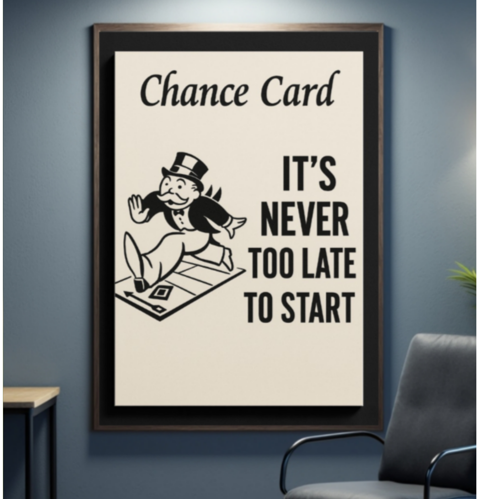 It's Never Too Late to Start Motivational Poster – Inspirational Wall Art | 13x19 Laminated Print