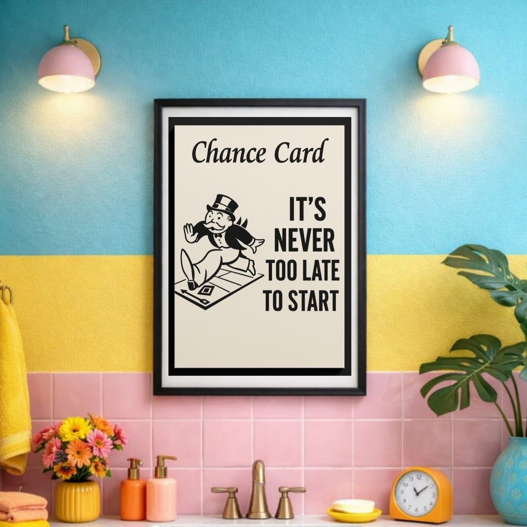 It's Never Too Late to Start Motivational Poster – Inspirational Wall Art | 13x19 Laminated Print