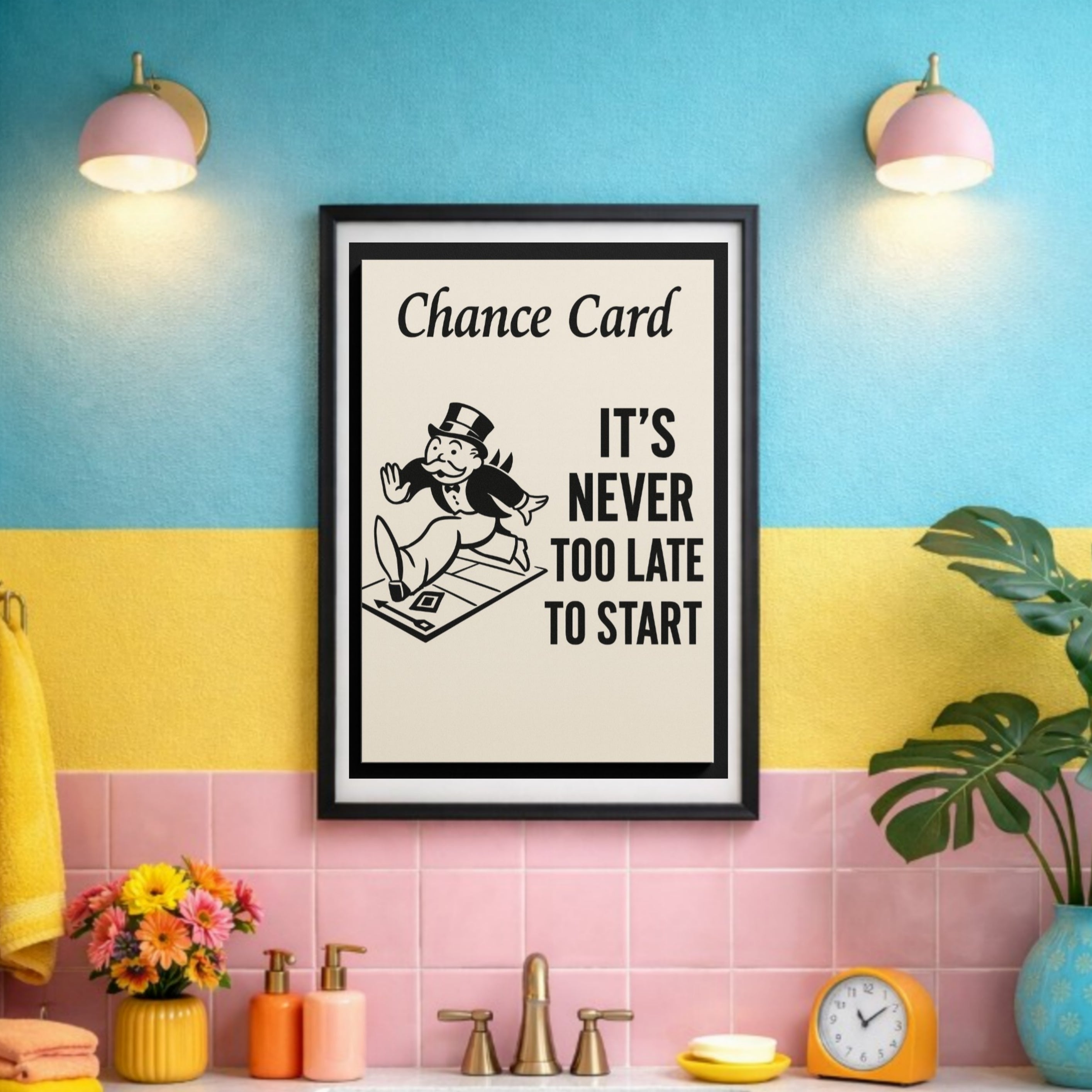 It's Never Too Late to Start Motivational Poster – Inspirational Wall Art | 13x19 Laminated Print