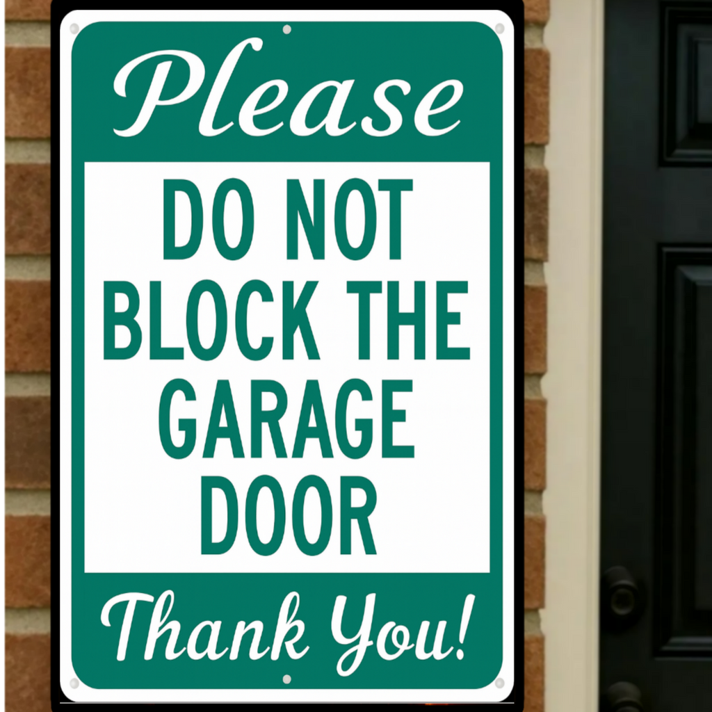 Please Do Not Block the Garage Door Sign – Parking Warning Sign | Home Driveway Notice