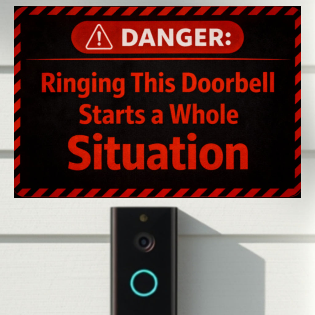 Danger Ringing This Doorbell Starts A Whole Situation Funny Warning Door Sign Bold Home Decor 5x9in