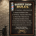 Barber Shop Rules Sign 13x19 Laminated Barber Decor Professional Barber Poster Shop Wall Art