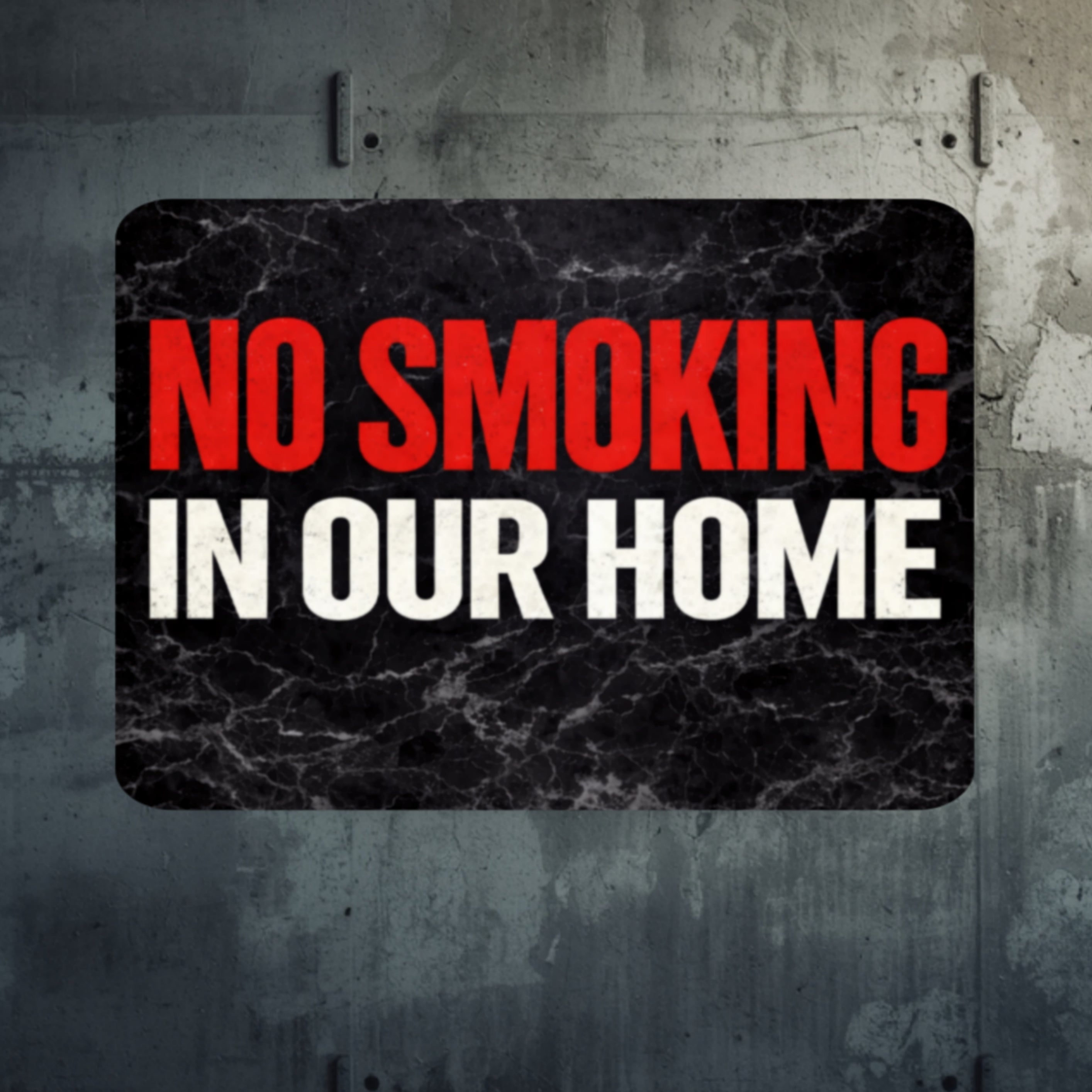 No Smoking In Our Home Sign – Family Home No Smoking Wall Decor, House Rules Sign, Laminated Door Sign 6x9in 19x13in