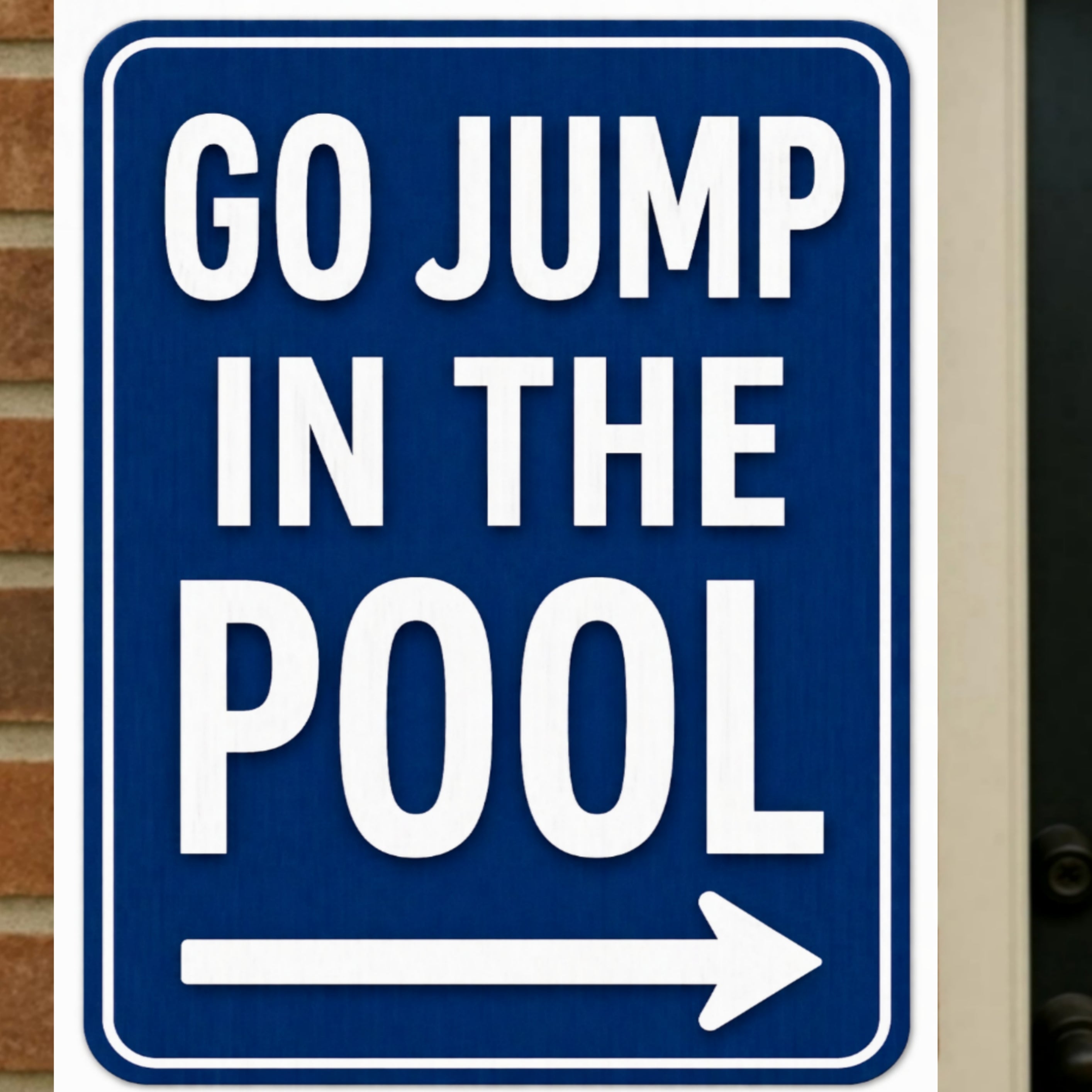 Go Jump In The Pool Sign 13x19 Laminated Pool Decor Funny Backyard Pool Sign Poolside Wall Art Summer Patio Decor