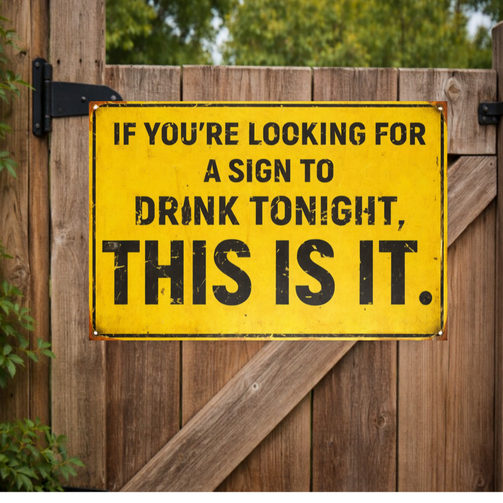 Funny Party Sign – “If You’re Looking for a Sign to Drink Tonight, This Is It” | Bar Decor Wall Art (13x19)