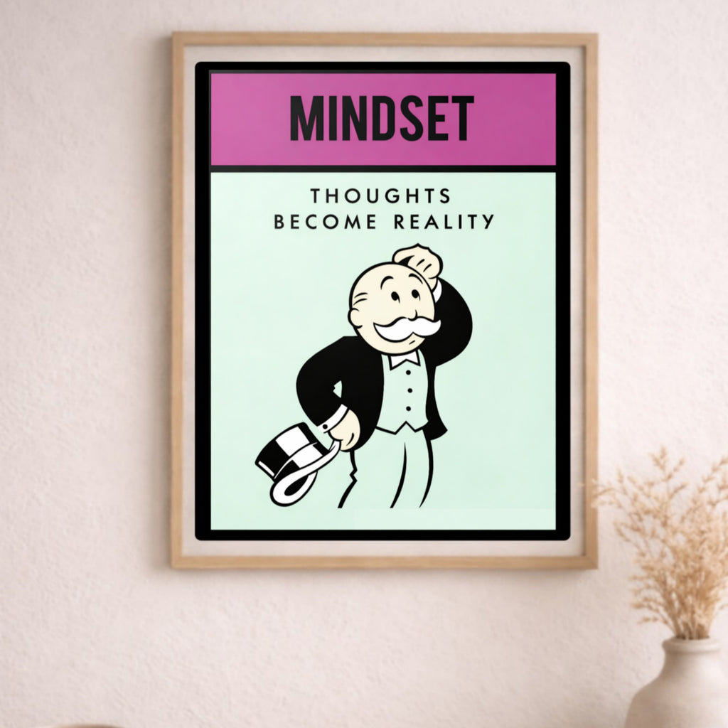 Mindset Wall Art Thoughts Become Reality Motivational Poster 13x19 Laminated Success Mindset Decor Inspirational Office Wall Art