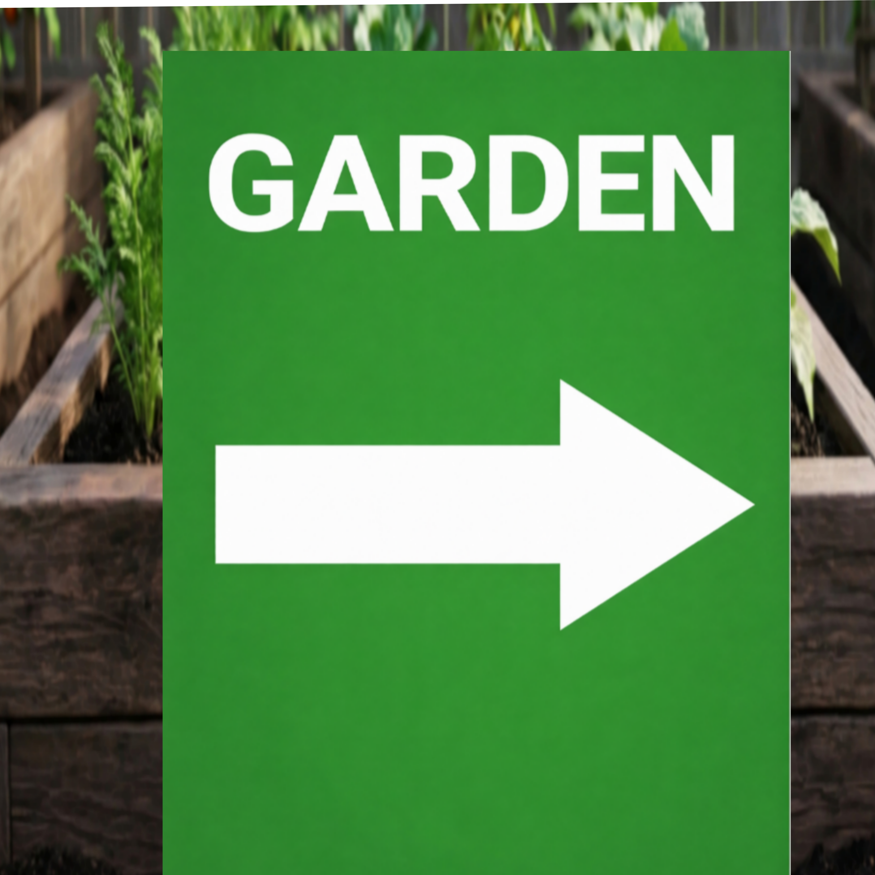 Garden Direction Sign Arrow Yard Sign Outdoor Garden Decor 13x19 Laminated Directional Sign Landscaping Sign