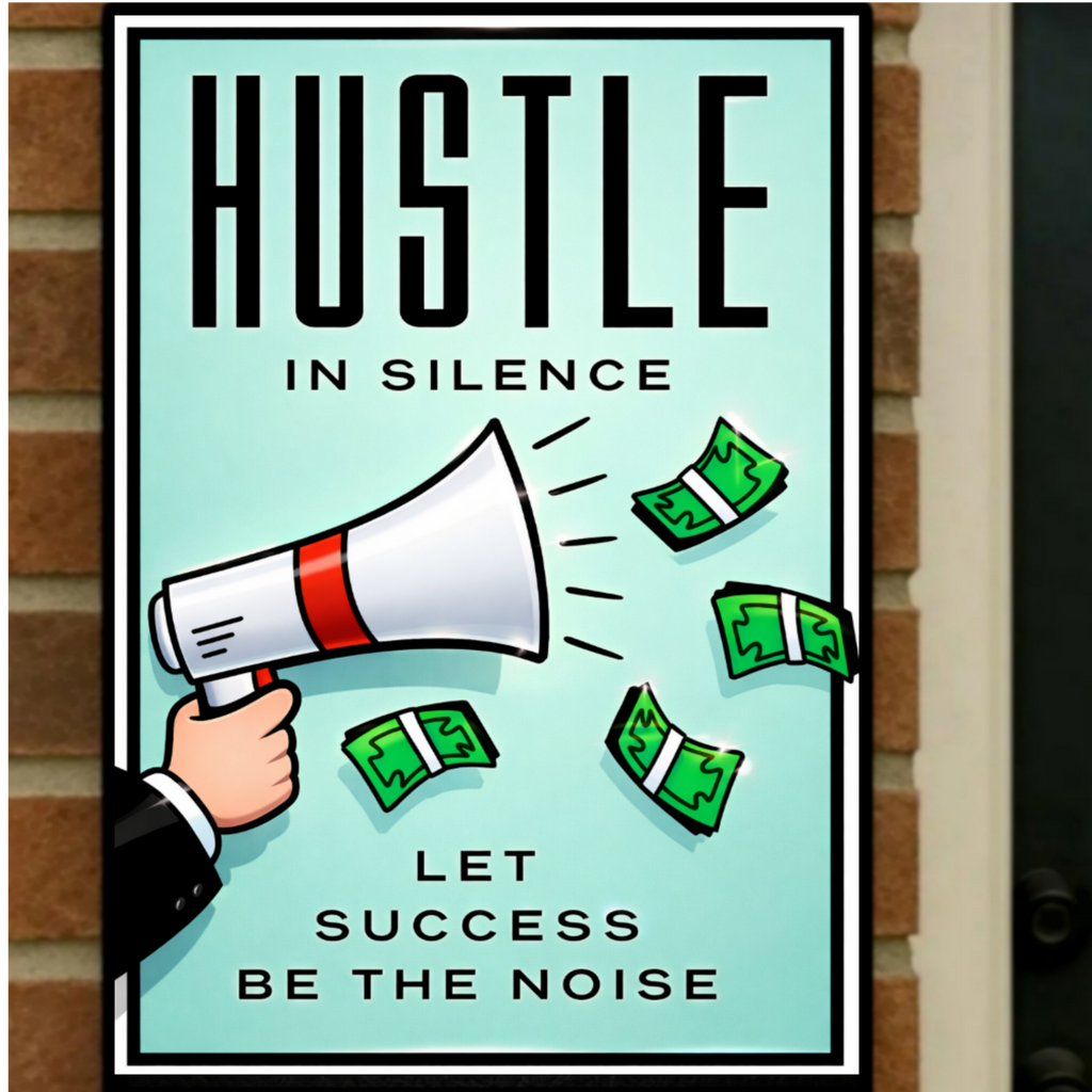 Hustle In Silence Let Success Be The Noise Poster – 13x19 Laminated Motivational Wall Art