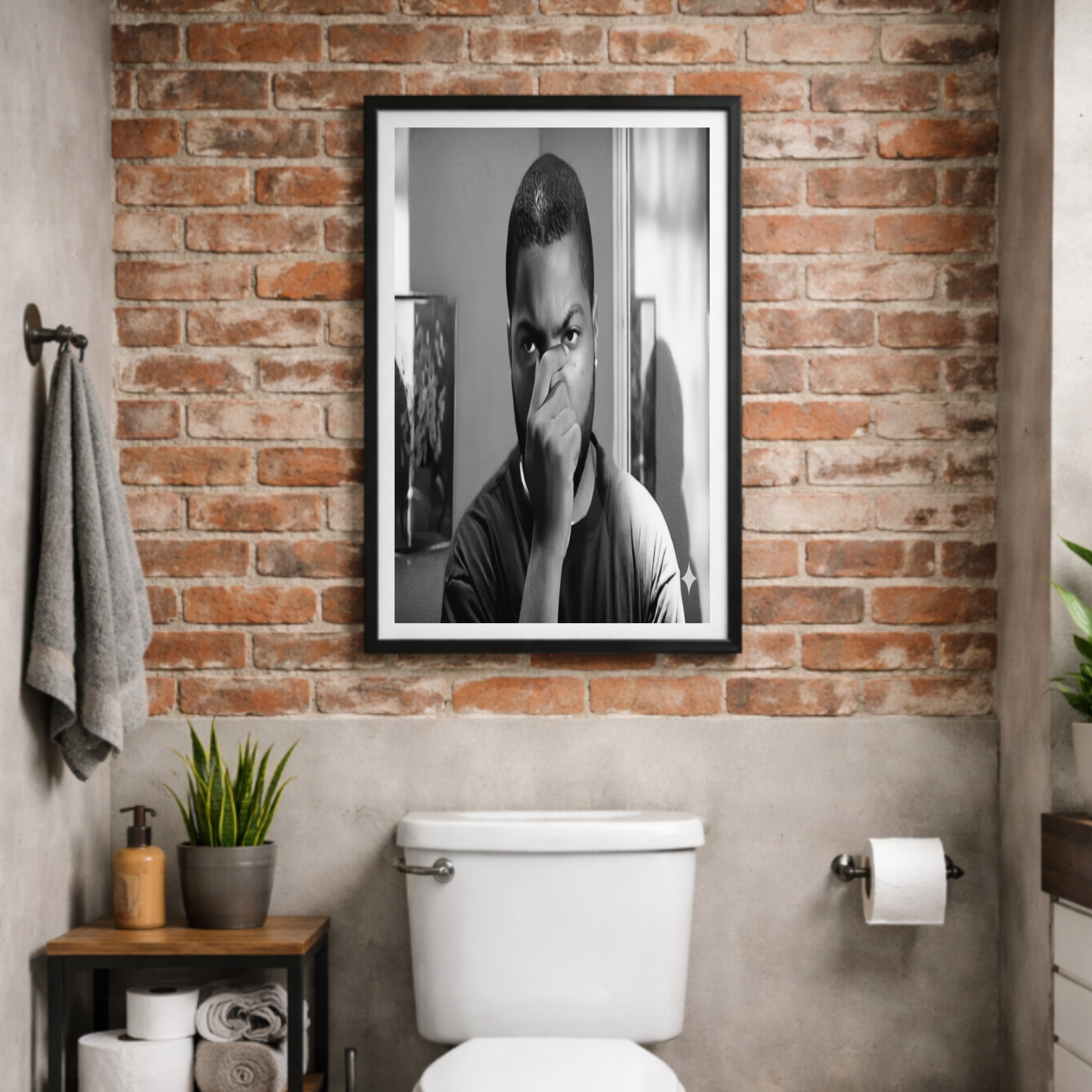 Friday Movie Inspired Wall Art – Pops & Craig Classic Scene Print | Funny Urban Nostalgia Decor | Black & White Framed Poster