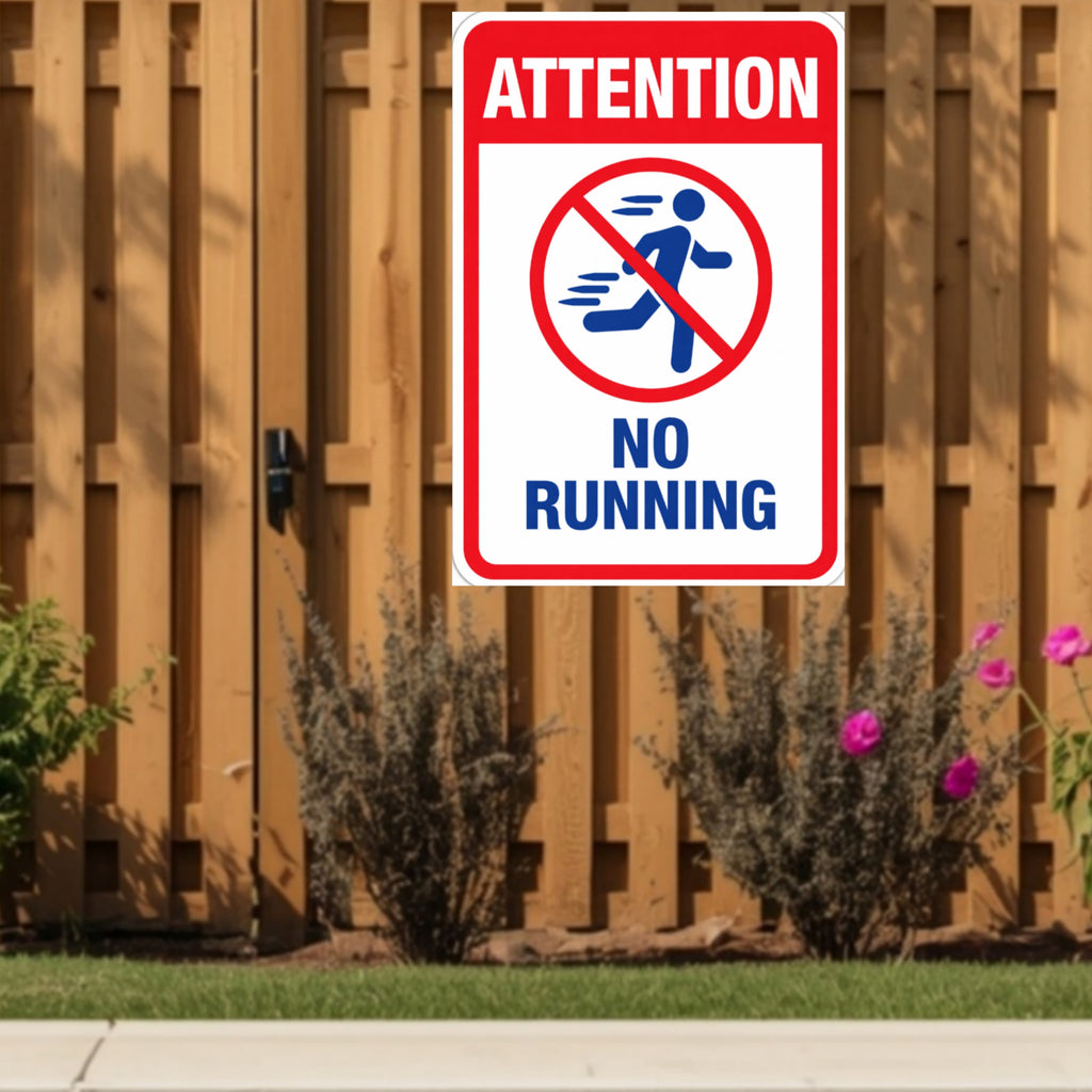 No Running Pool Sign Safety Warning Sign 13x19 Laminated Pool Area Sign Outdoor Pool Safety Decor