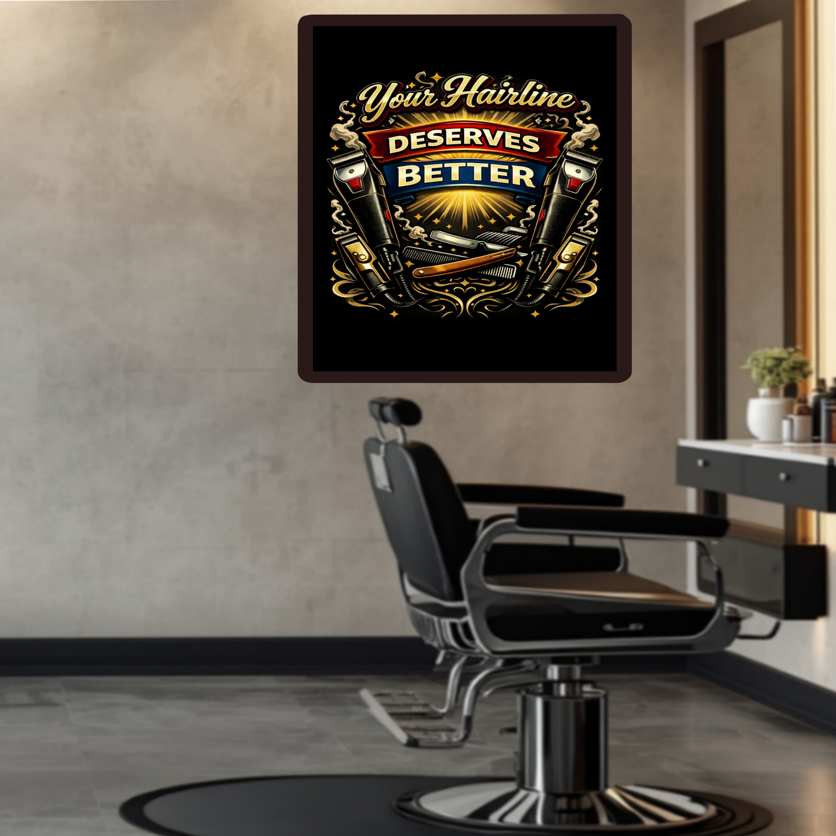 Barbershop Wall Art Your Hairline Deserves Better Barber Decor 13x19 Laminated Barber Shop Poster Haircut Humor Sign