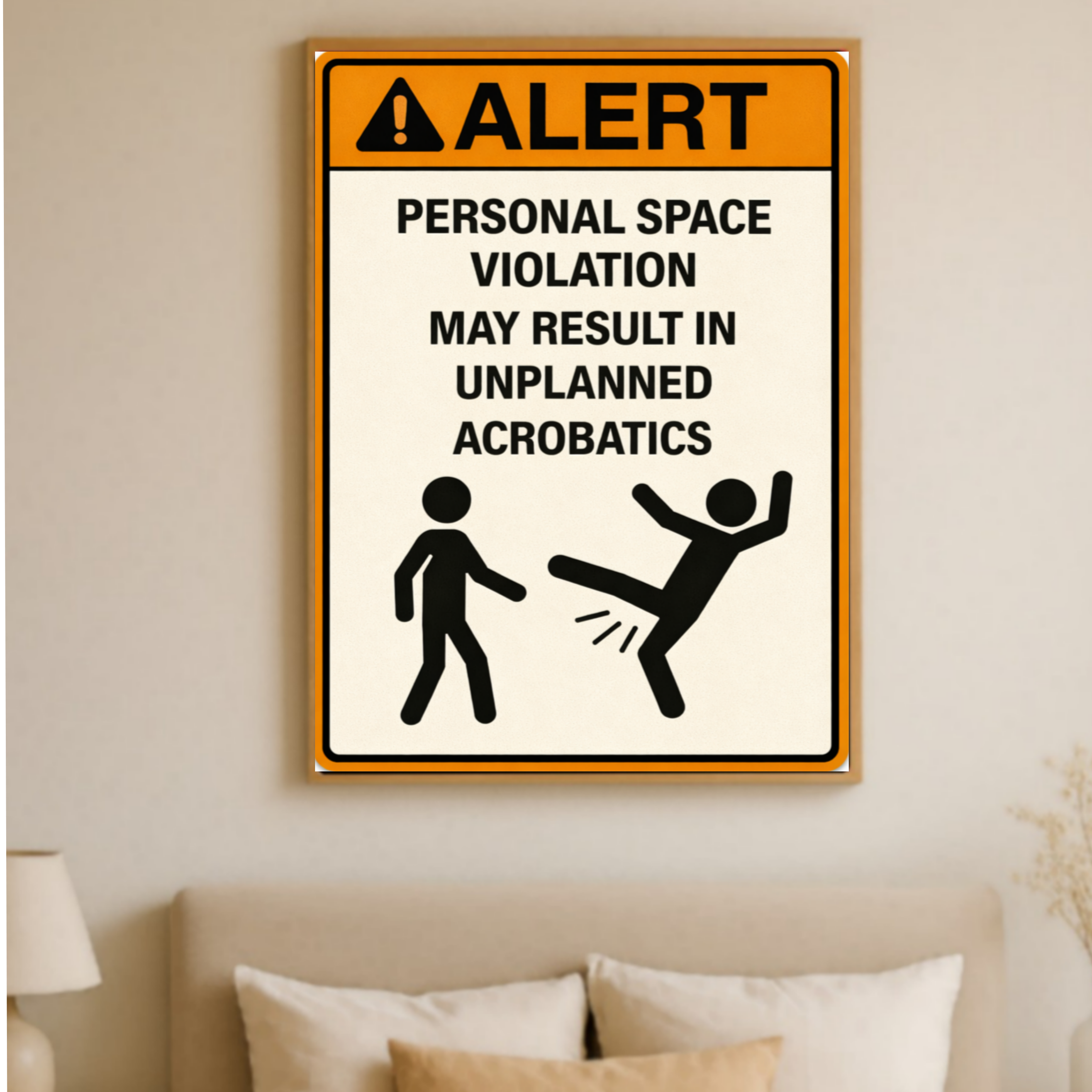 Personal Space Violation Funny Alert Sign 13x19 Laminated Print Humor Wall Art Funny Warning Sign Office Decor Gift Idea