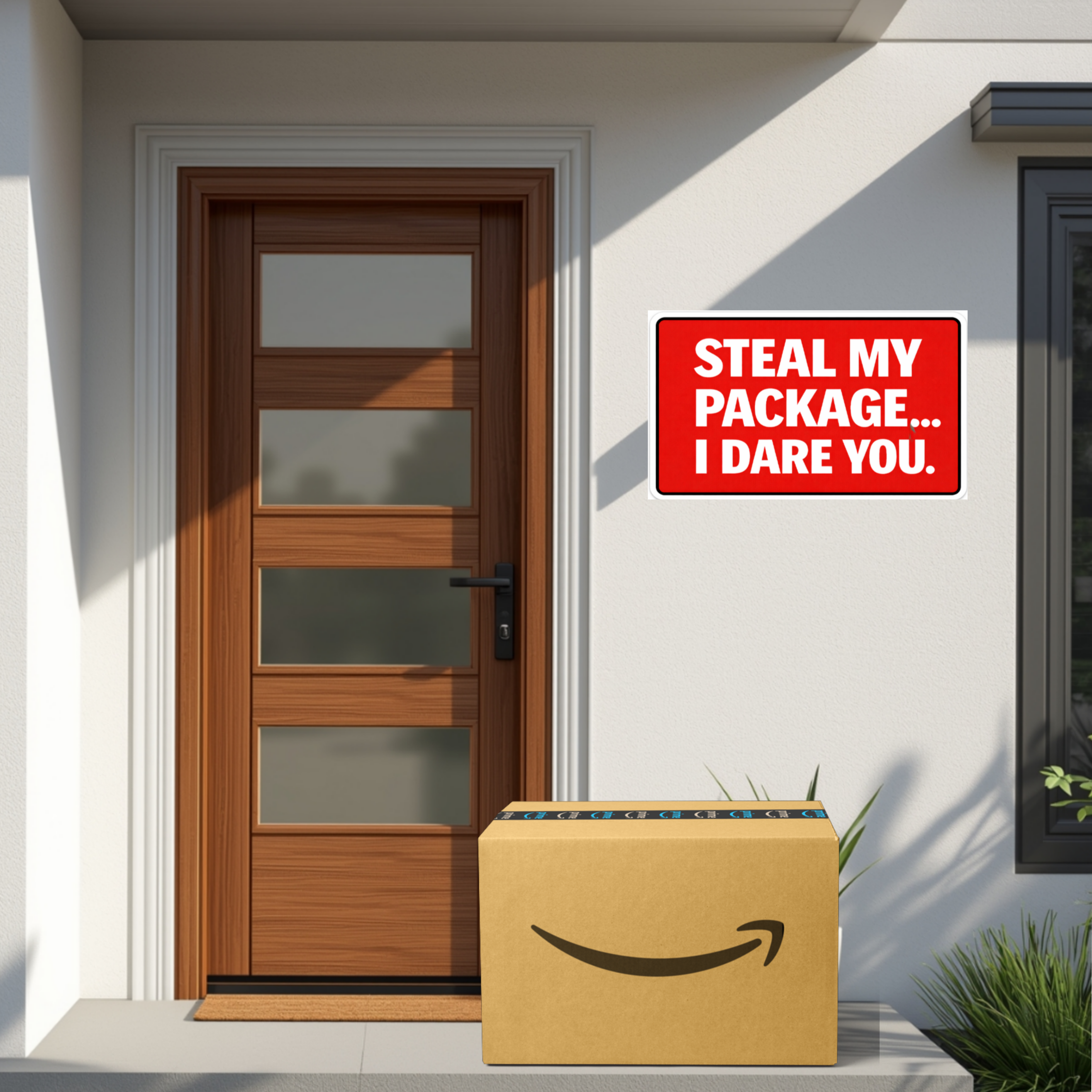 Steal My Package I Dare You Sign Funny Porch Pirate Warning Sign Red Security Sign Outdoor Decor 6x9in 12x12in Laminated Weather Resistant