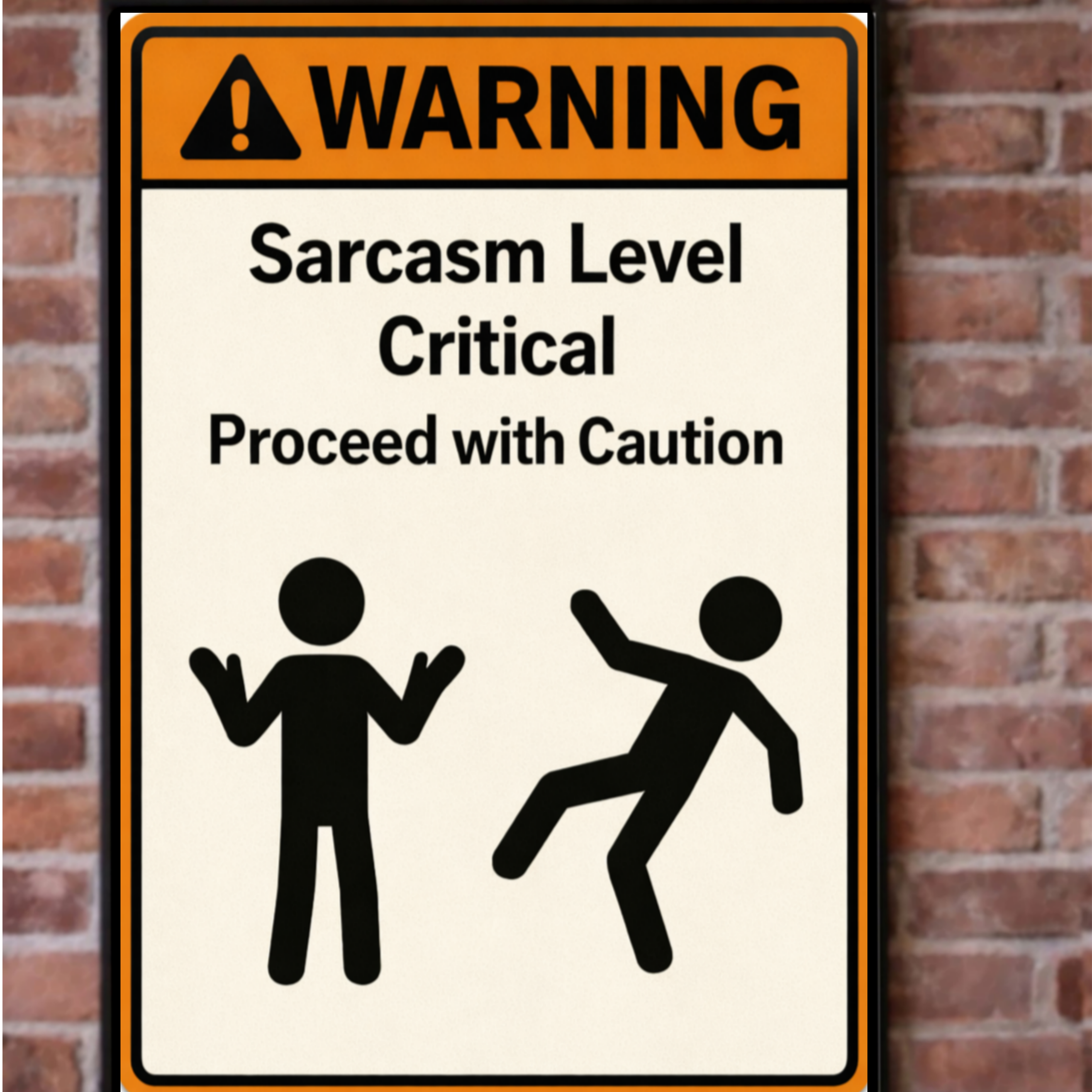 Sarcasm Level Critical Funny Warning Sign 13x19 Laminated Print Humor Wall Art Office Decor Gift for Coworkers Sarcastic Personality Sign