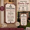 No Soliciting Wooden Sign | Funny Christian Door Decor | Handcrafted Weather Sealed Wall Sign