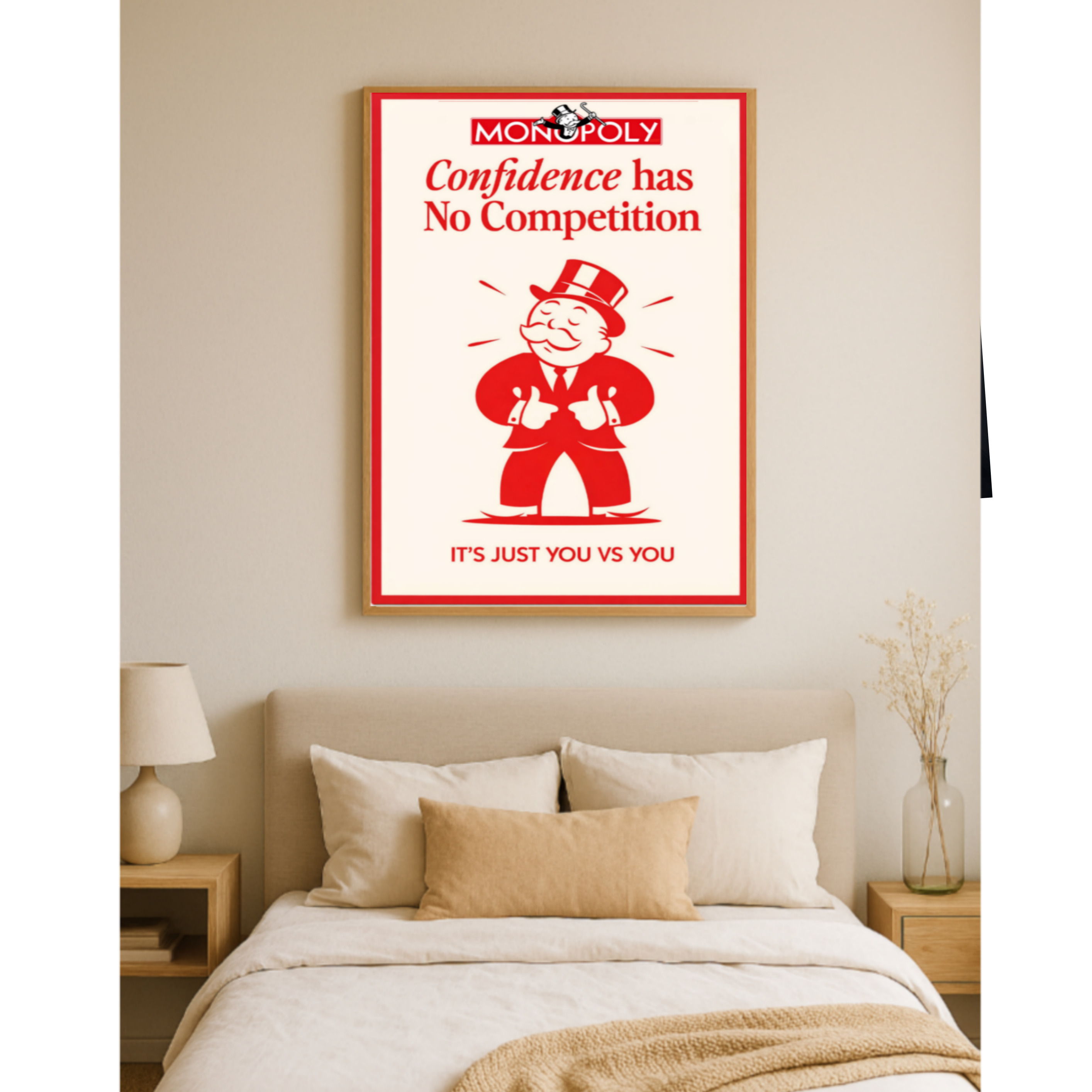 Confidence Has No Competition Poster – 13x19 Laminated Motivational Wall Art – Self Confidence Decor