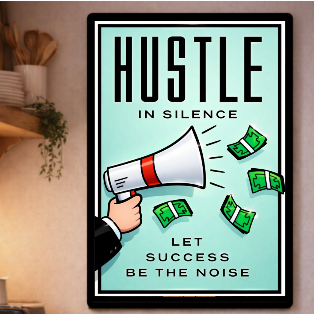 Hustle In Silence Let Success Be The Noise Poster – 13x19 Laminated Motivational Wall Art