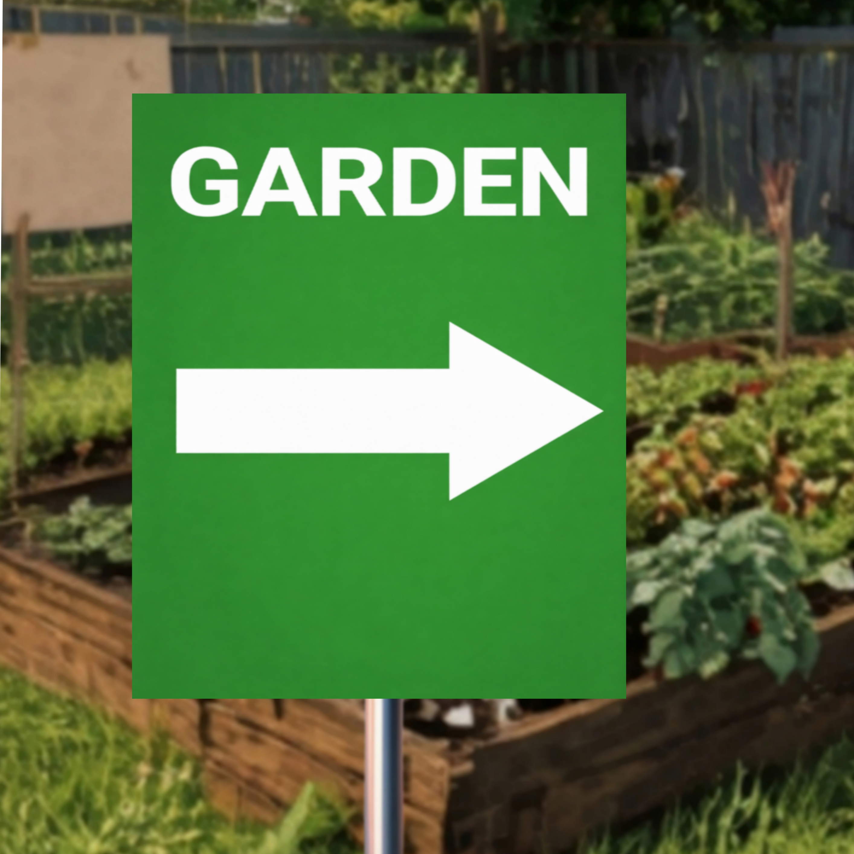 Garden Direction Sign Arrow Yard Sign Outdoor Garden Decor 13x19 Laminated Directional Sign Landscaping Sign