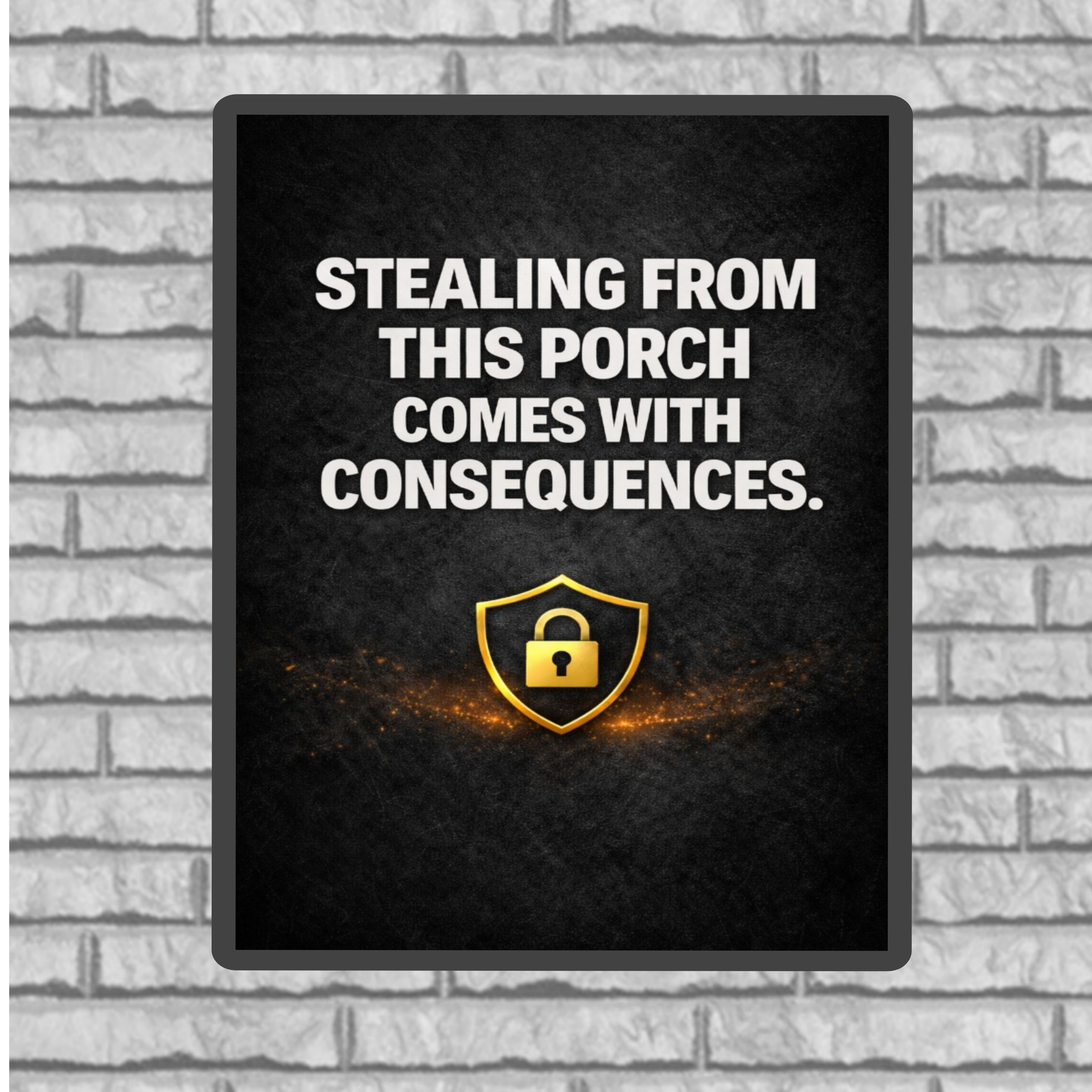 Porch Pirate Warning Sign 13x19 Laminated Outdoor Sign Stealing From This Porch Comes With Consequences Security Sign