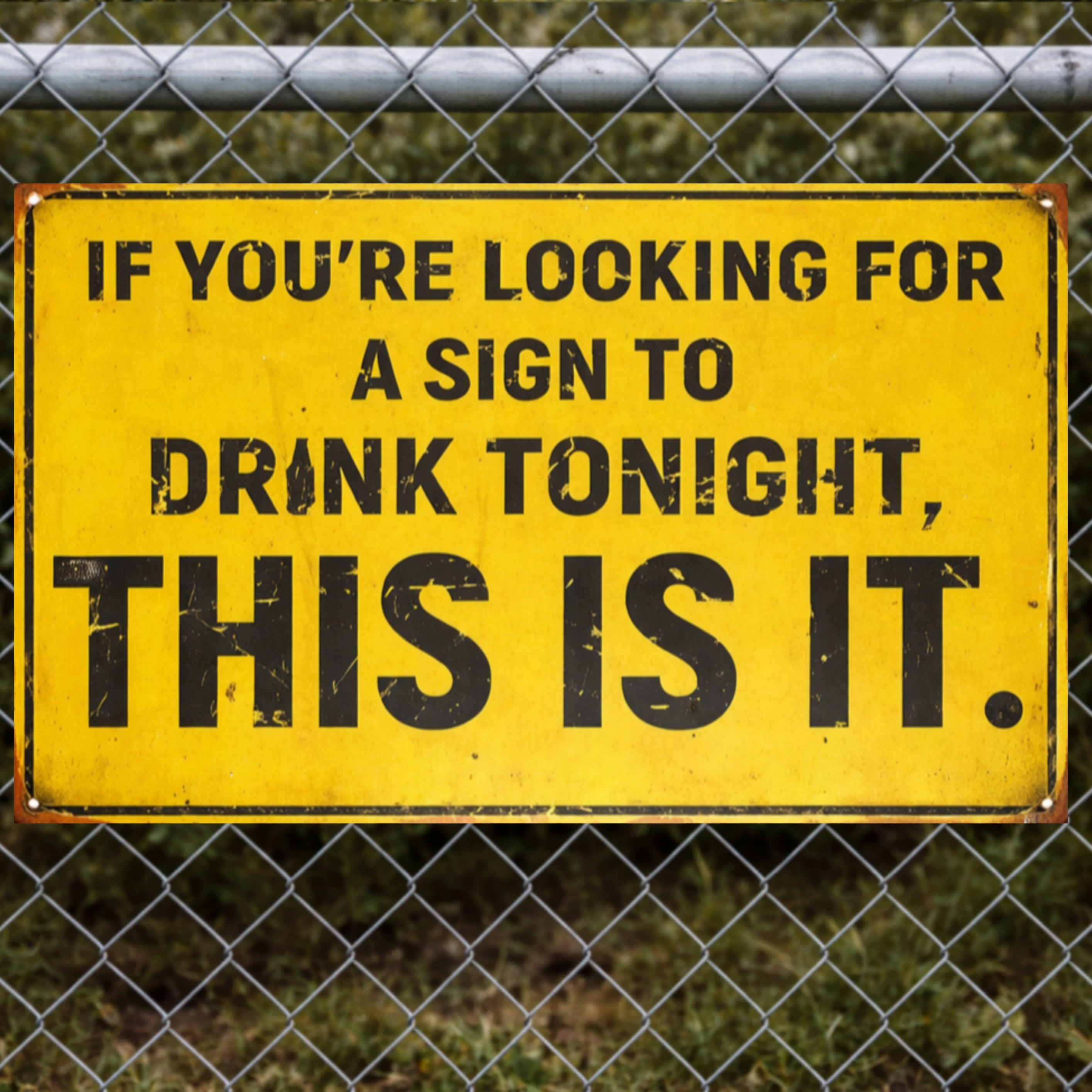 Funny Party Sign – “If You’re Looking for a Sign to Drink Tonight, This Is It” | Bar Decor Wall Art (13x19)