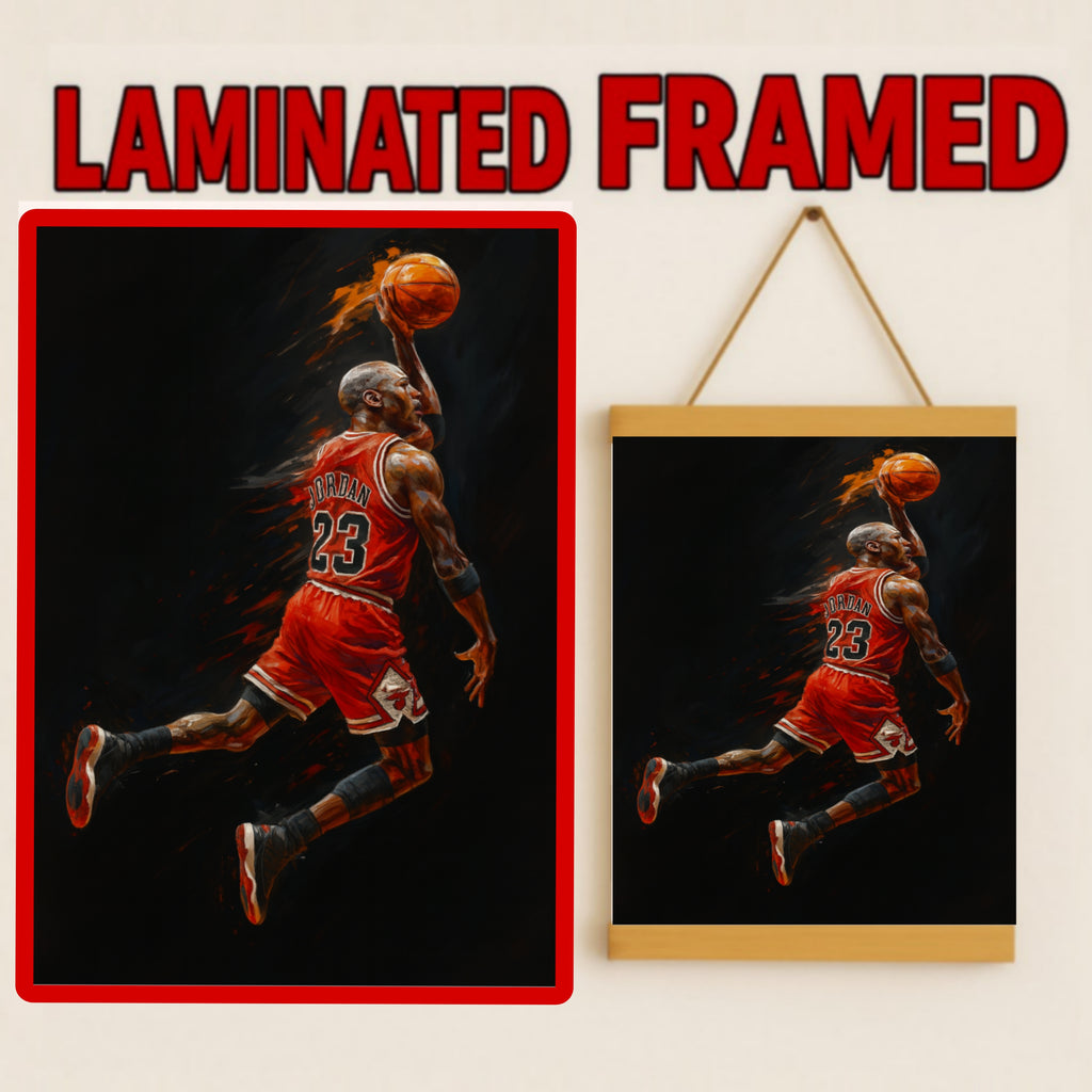 Legendary MJ Basketball Wall Art Inspired by Jordan Dunk Poster Sports Wall Decor Athlete Motivation Print 13x19 Laminated