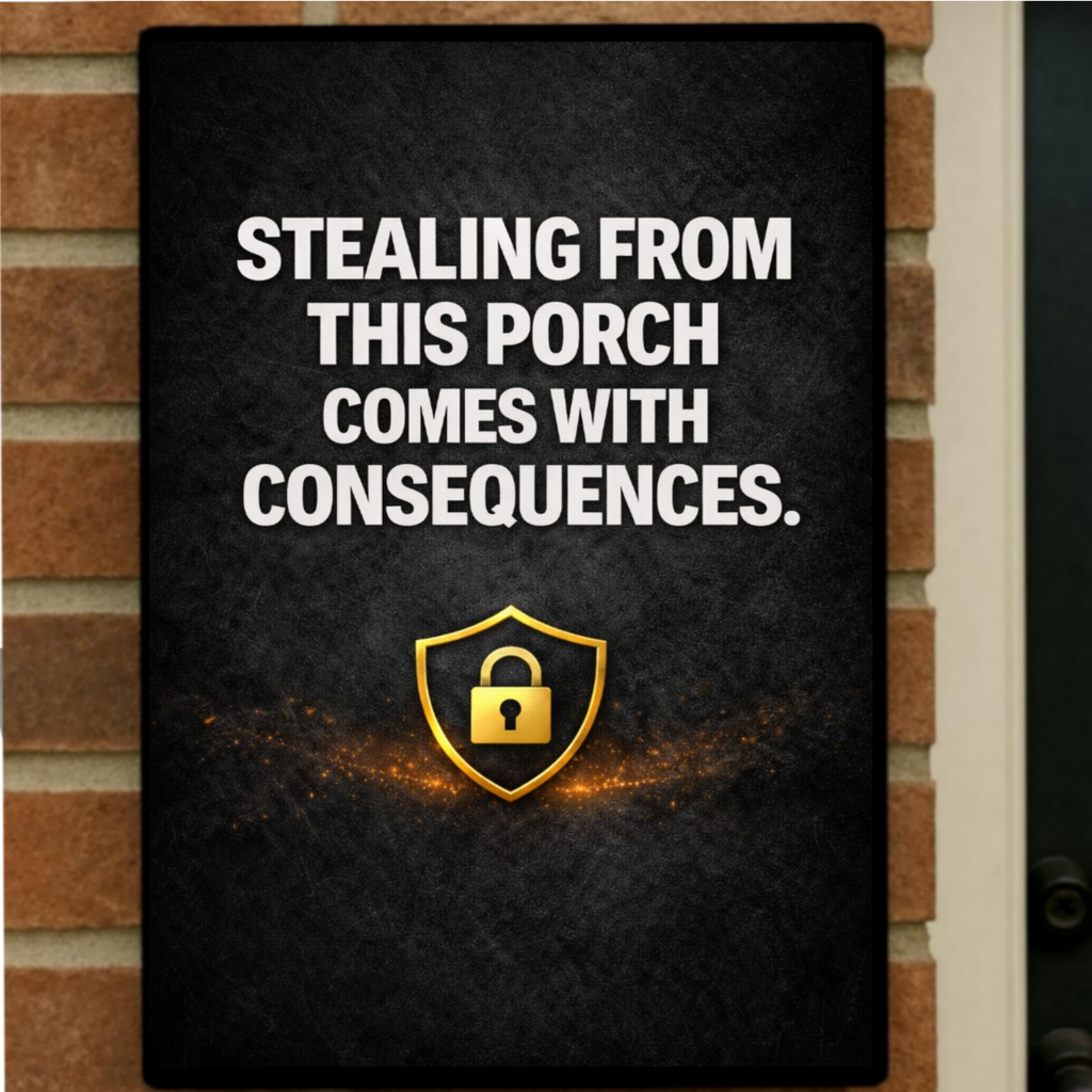 Porch Pirate Warning Sign 13x19 Laminated Outdoor Sign Stealing From This Porch Comes With Consequences Security Sign